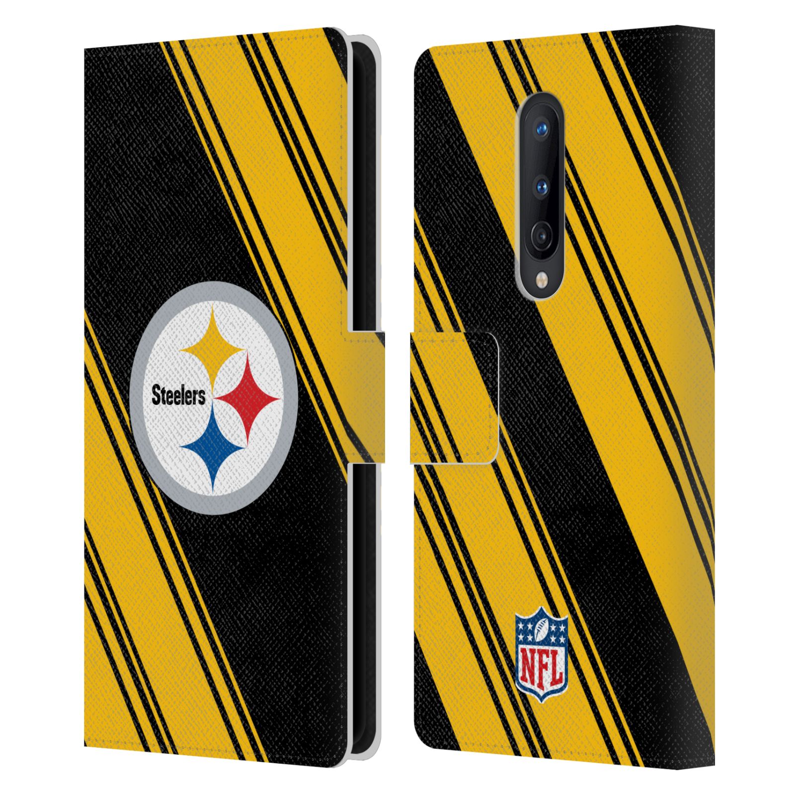 NFL PITTSBURGH STEELERS ARTWORK LEATHER BOOK CASE FOR BLACKBERRY ONEPLUS - Picture 10 of 10