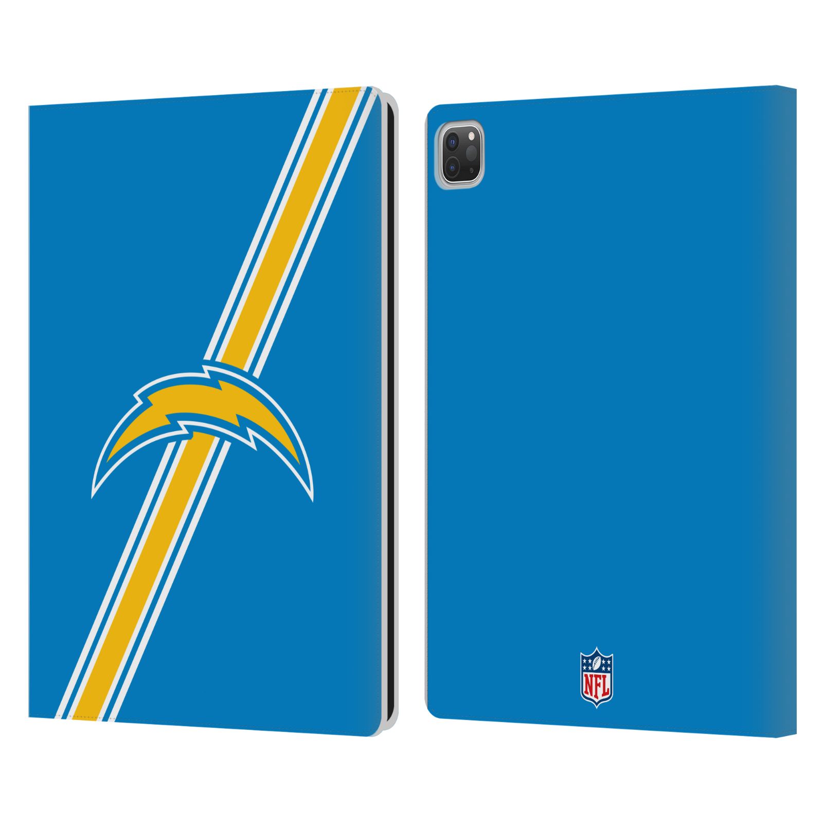 OFFICIAL NFL LOS ANGELES CHARGERS LOGO LEATHER BOOK WALLET CASE FOR APPLE iPAD