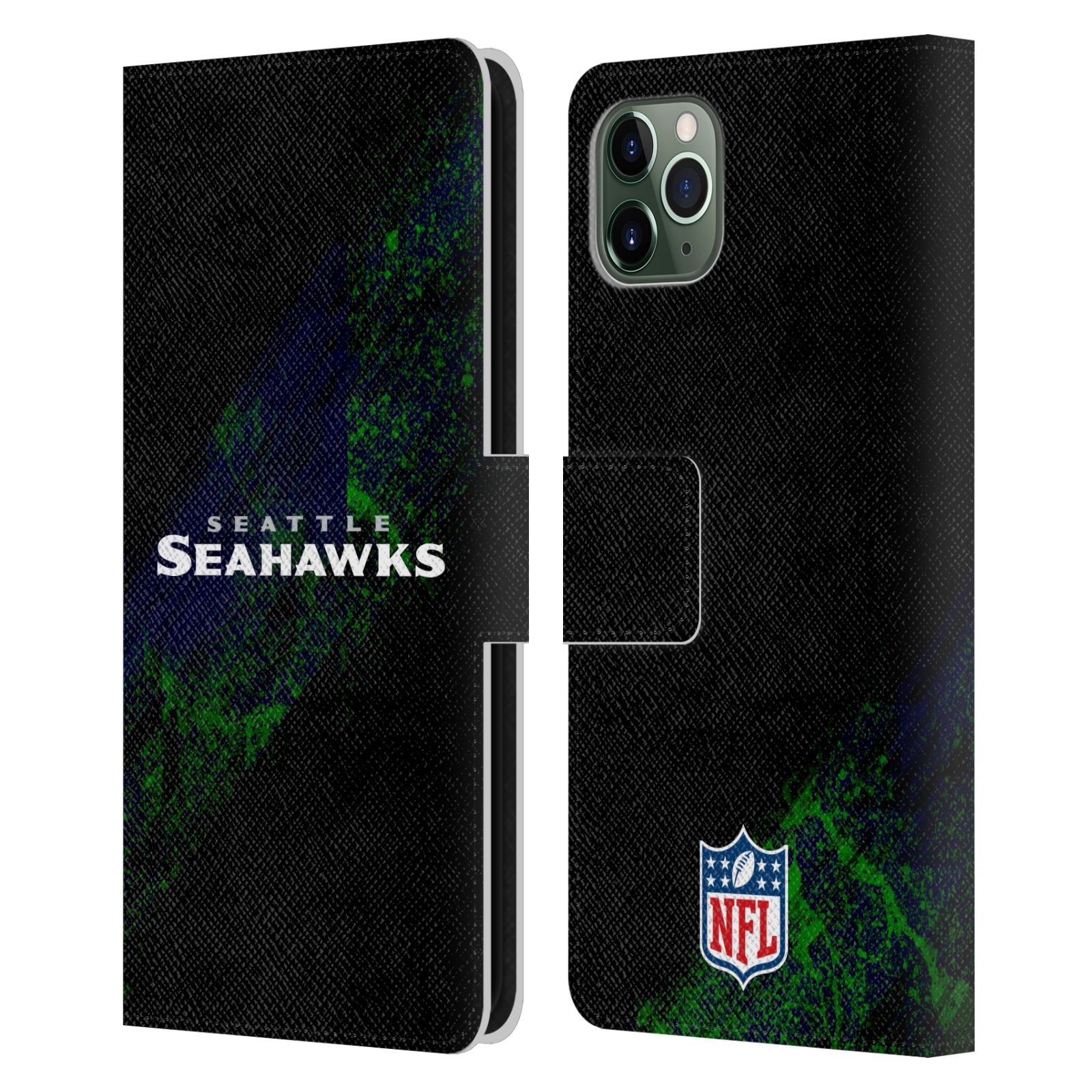 OFFICIAL NFL SEATTLE SEAHAWKS LOGO LEATHER BOOK CASE FOR APPLE iPHONE PHONES - Picture 7 of 13