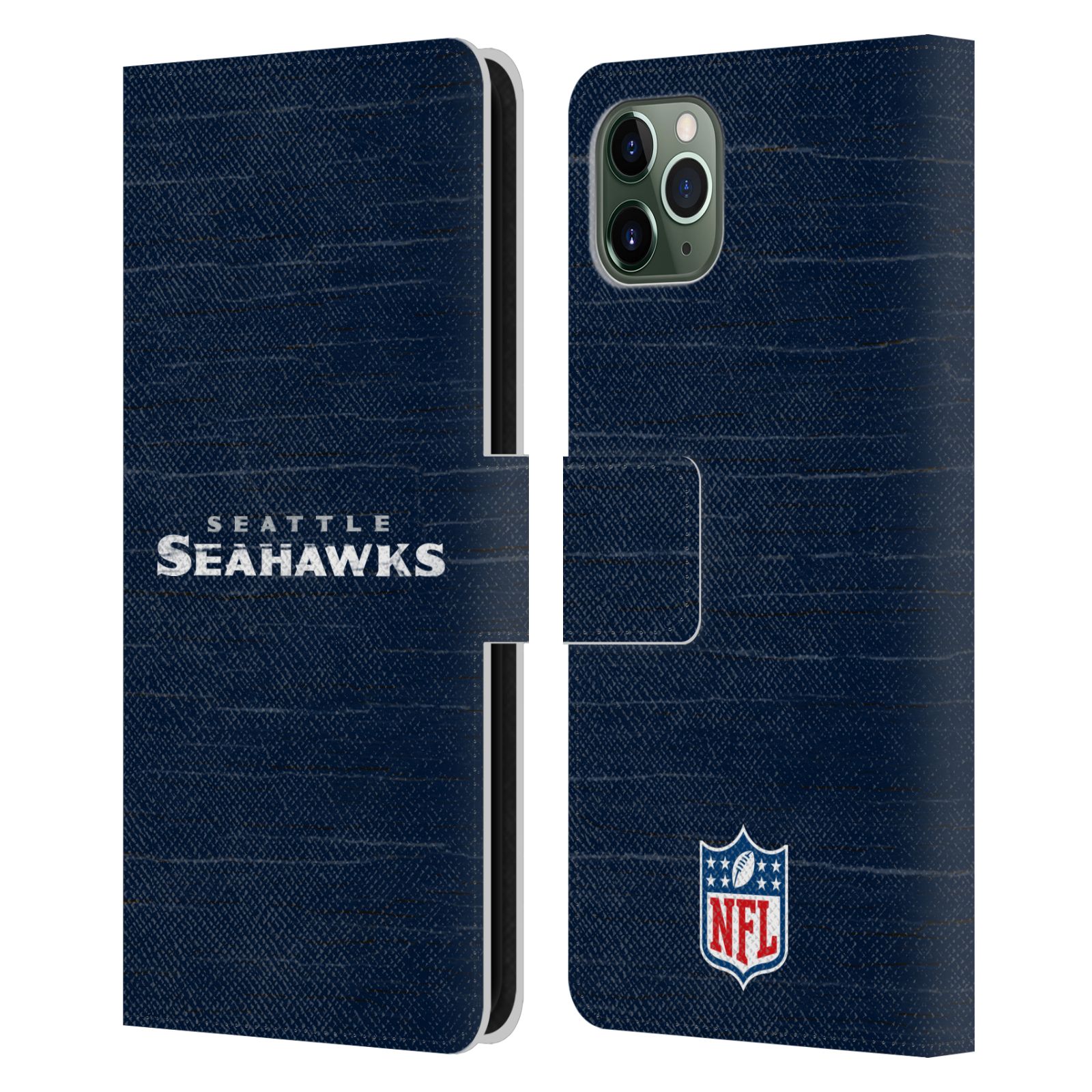 OFFICIAL NFL SEATTLE SEAHAWKS LOGO LEATHER BOOK CASE FOR APPLE iPHONE PHONES - Picture 9 of 13