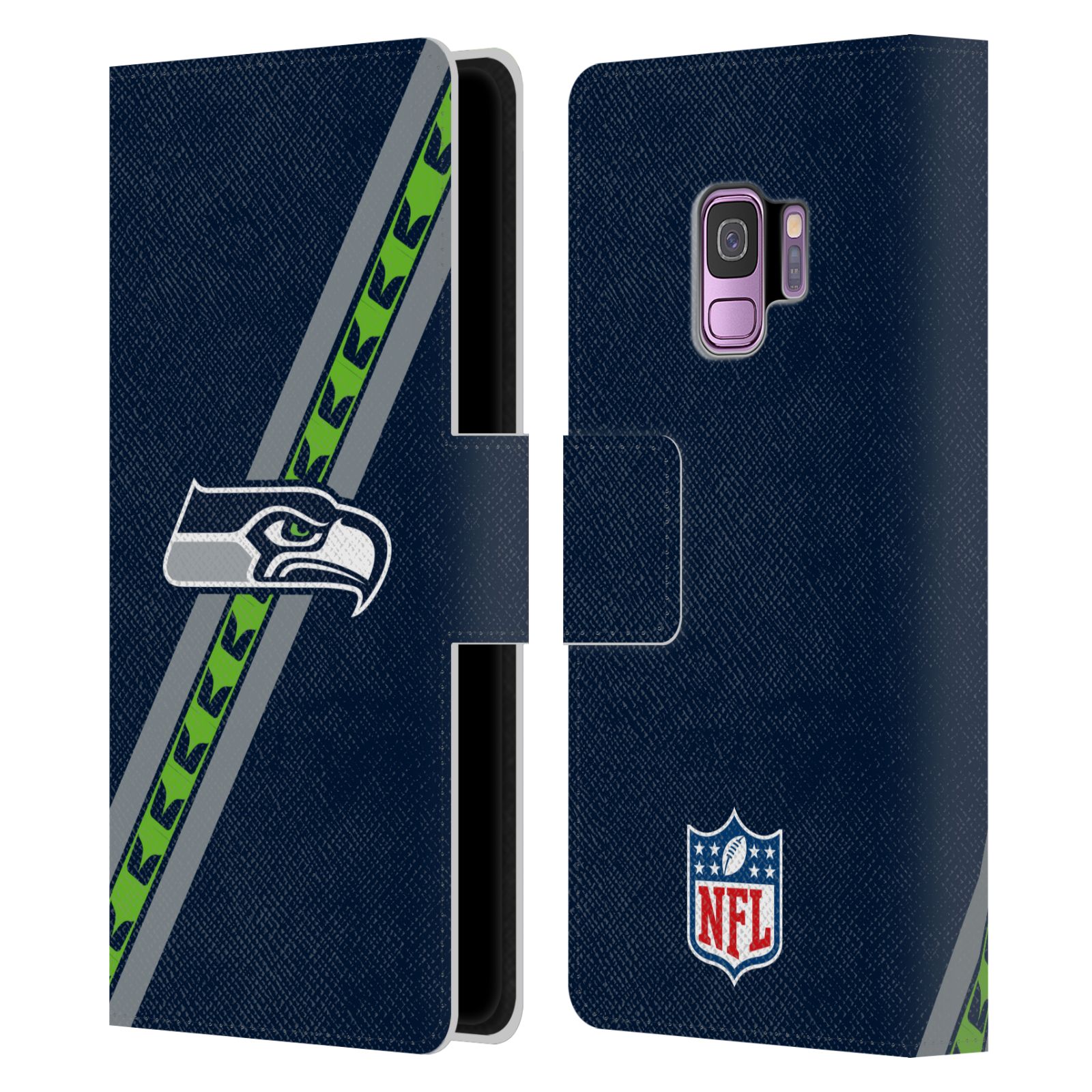 OFFICIAL NFL SEATTLE SEAHAWKS LOGO LEATHER BOOK WALLET CASE FOR SAMSUNG