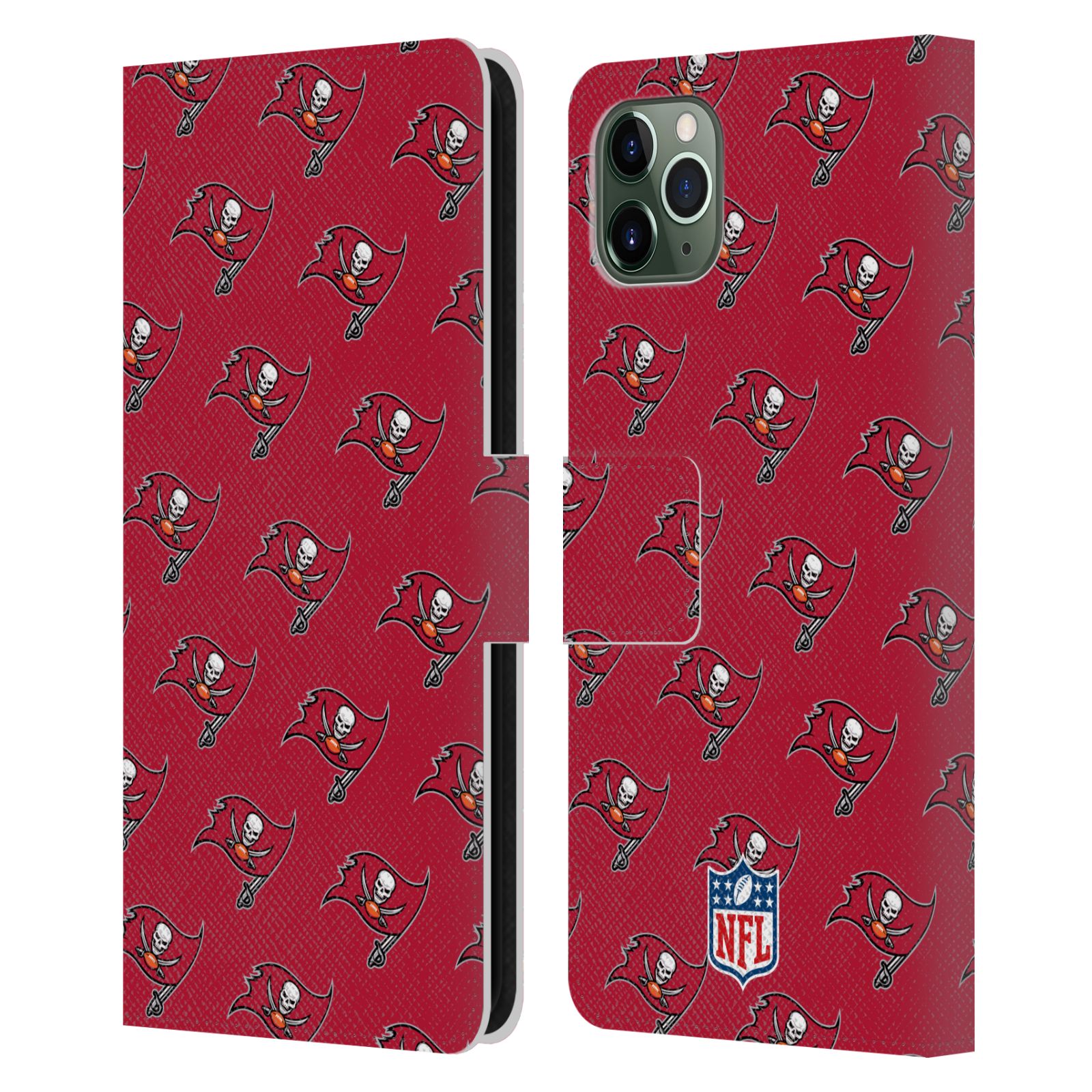 OFFICIAL NFL TAMPA BAY BUCCANEERS ARTWORK LEATHER BOOK CASE FOR APPLE iPHONE - Picture 9 of 10