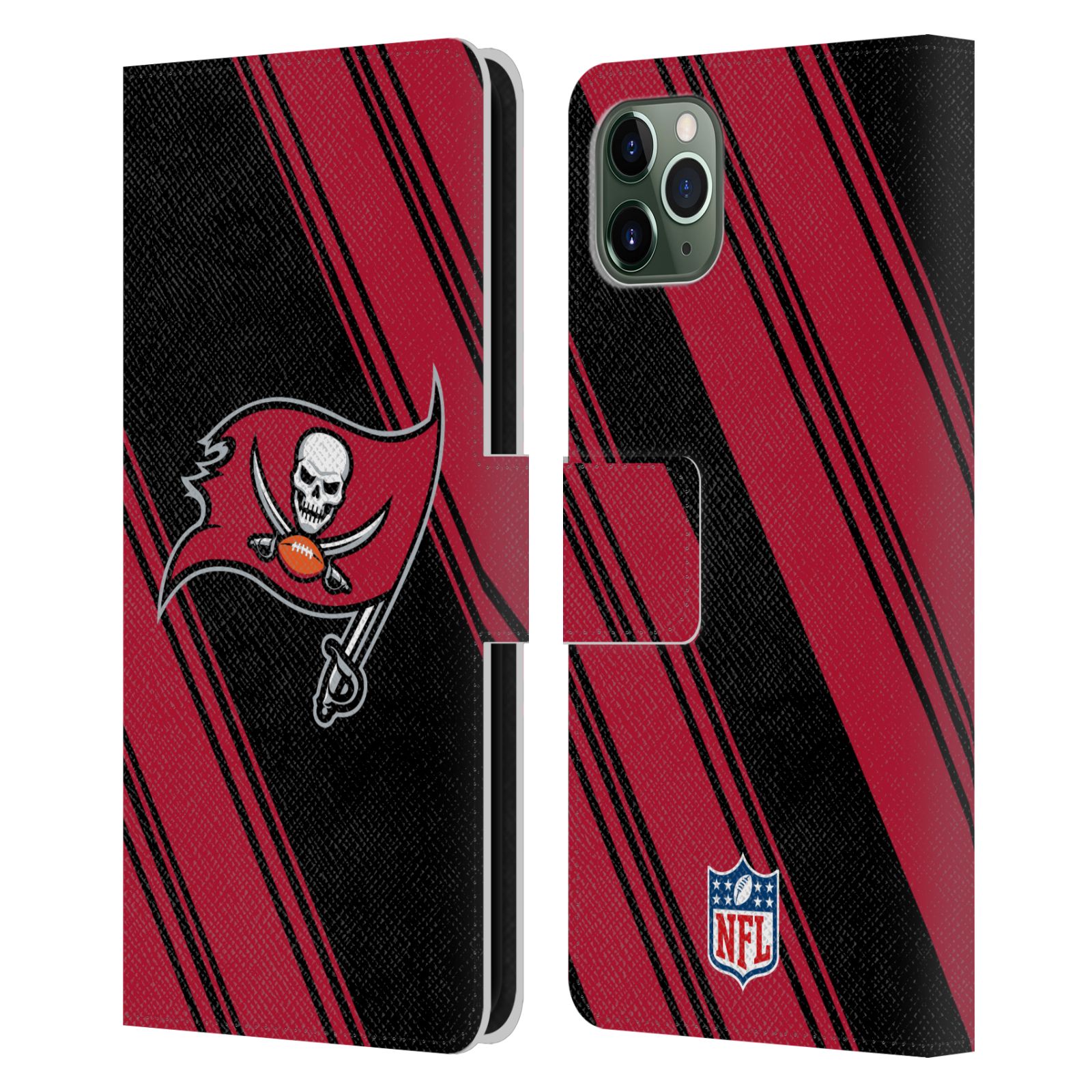 OFFICIAL NFL TAMPA BAY BUCCANEERS ARTWORK LEATHER BOOK CASE FOR APPLE iPHONE - Picture 10 of 10