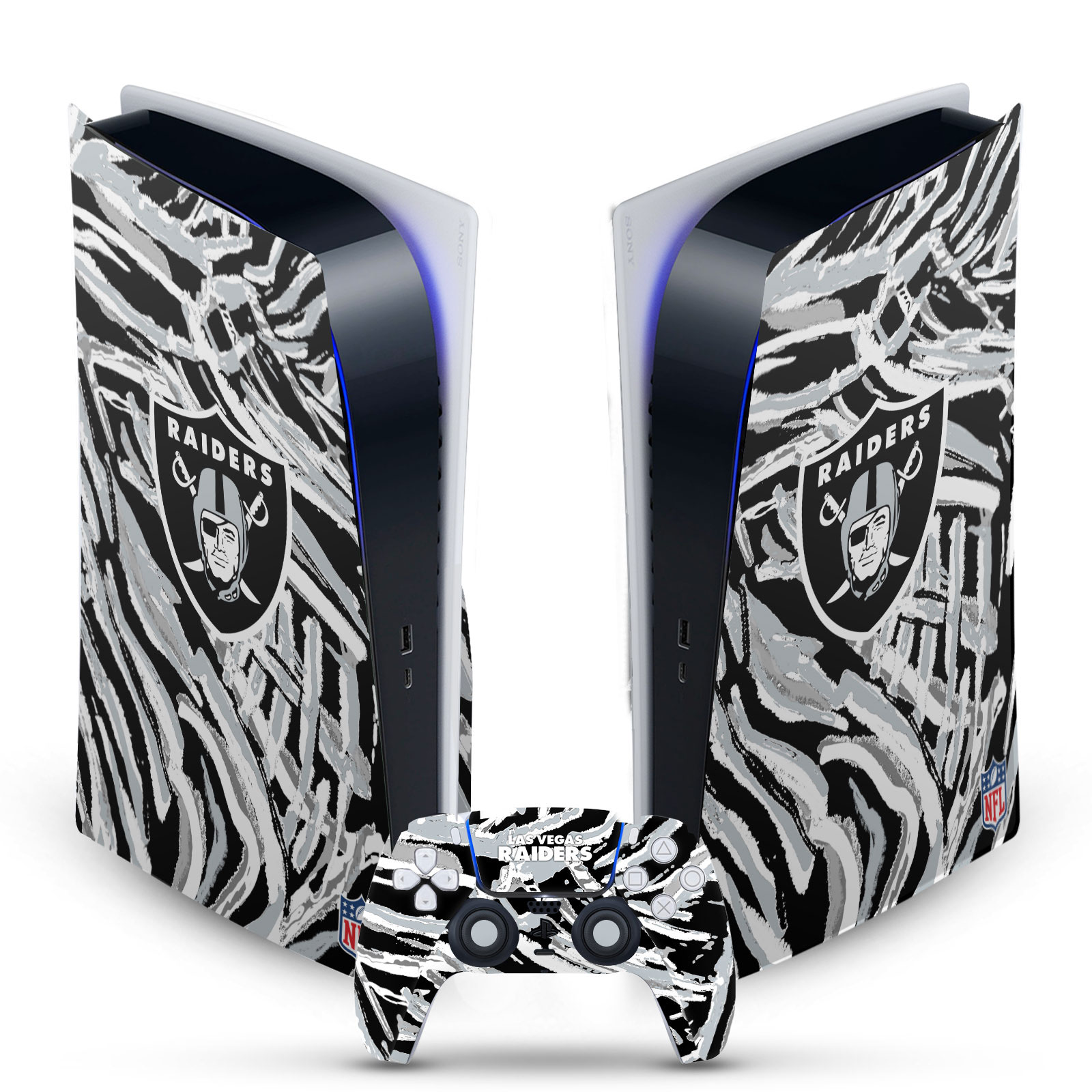 OFFICIAL NFL LAS VEGAS RAIDERS VINYL SKIN FOR SONY PS5 DIGITAL EDITION BUNDLE