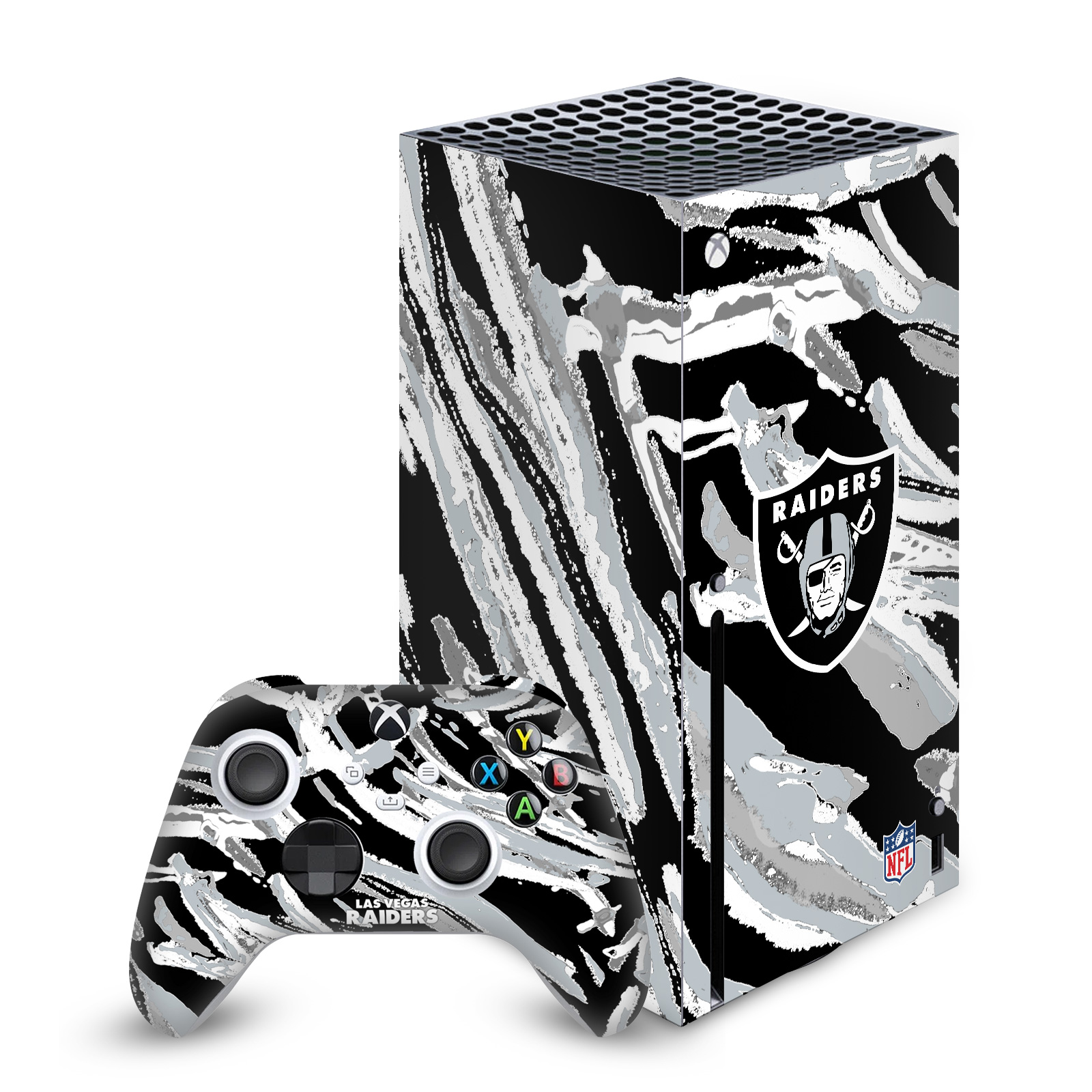 OFFICIAL NFL LAS VEGAS RAIDERS VINYL SKIN FOR SERIES X CONSOLE & CONTROLLER