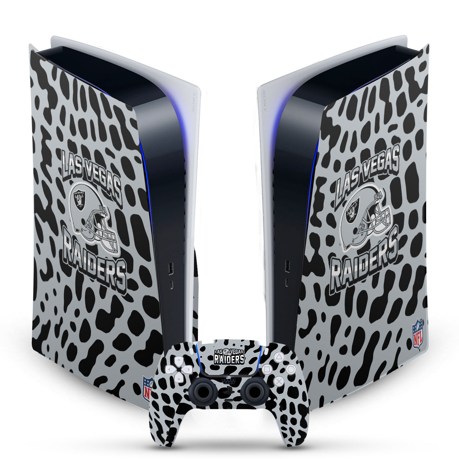 OFFICIAL NFL LAS VEGAS RAIDERS VINYL SKIN FOR SONY PS5 DIGITAL EDITION BUNDLE