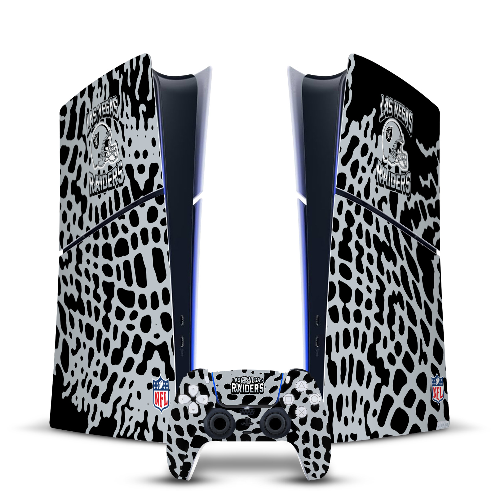 NFL LAS VEGAS RAIDERS VINYL SKIN DECAL FOR PS5 SLIM DIGITAL CONSOLE & CONTROLLER