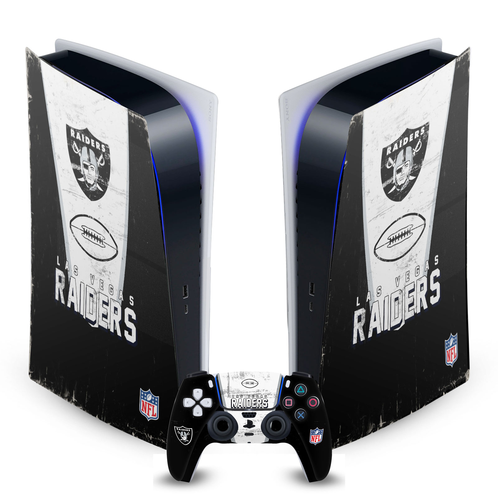 OFFICIAL NFL LAS VEGAS RAIDERS VINYL SKIN FOR SONY PS5 DIGITAL EDITION BUNDLE