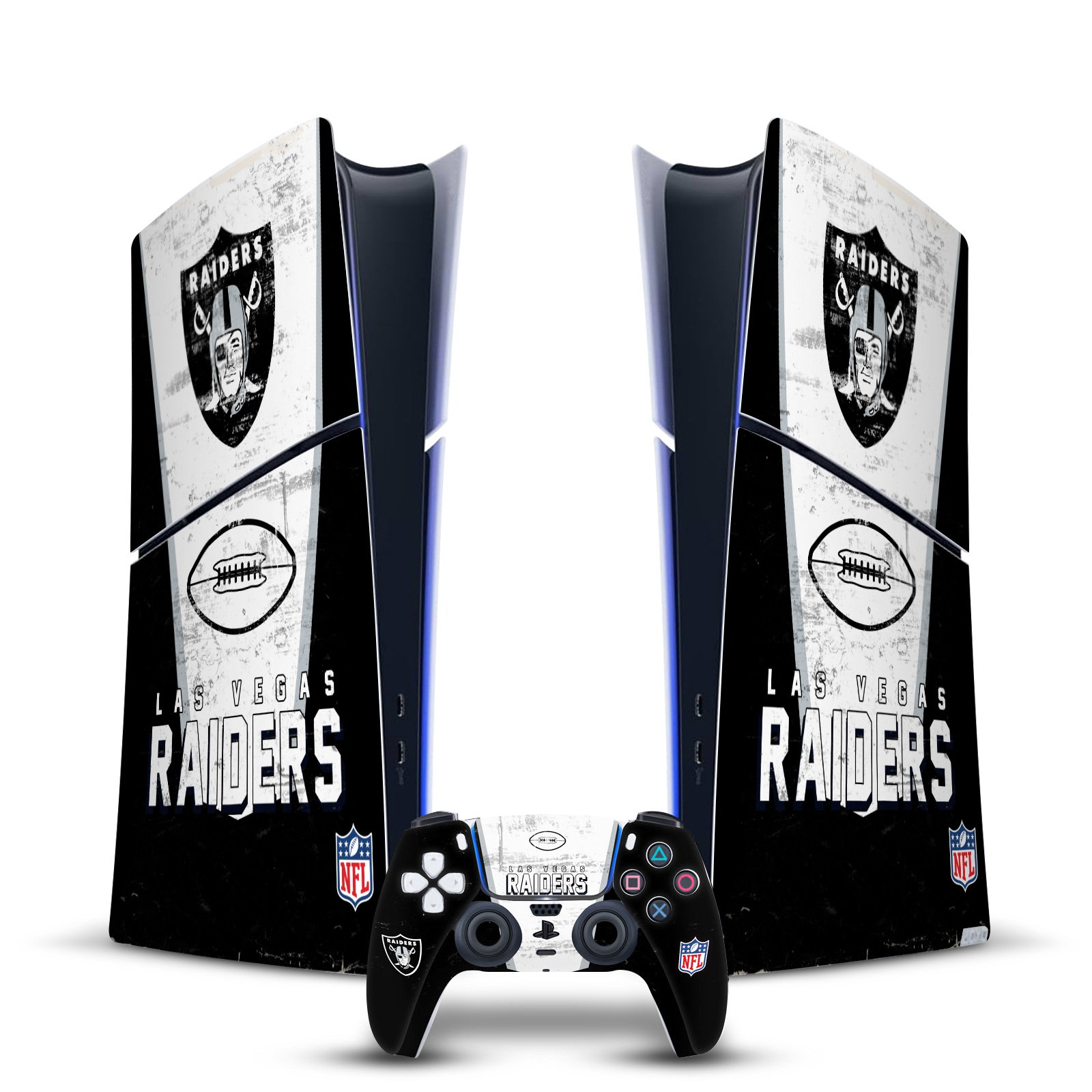 NFL LAS VEGAS RAIDERS VINYL SKIN DECAL FOR PS5 SLIM DIGITAL CONSOLE & CONTROLLER