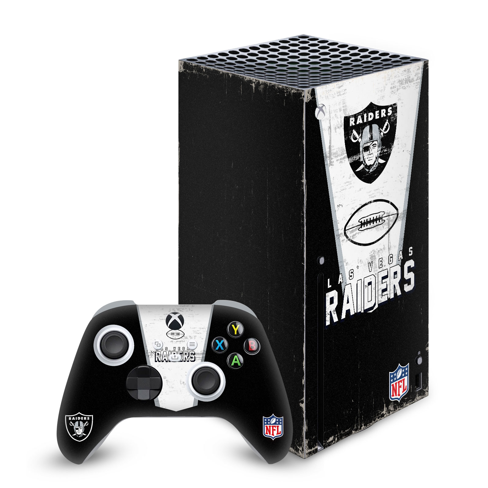 OFFICIAL NFL LAS VEGAS RAIDERS VINYL SKIN FOR SERIES X CONSOLE & CONTROLLER