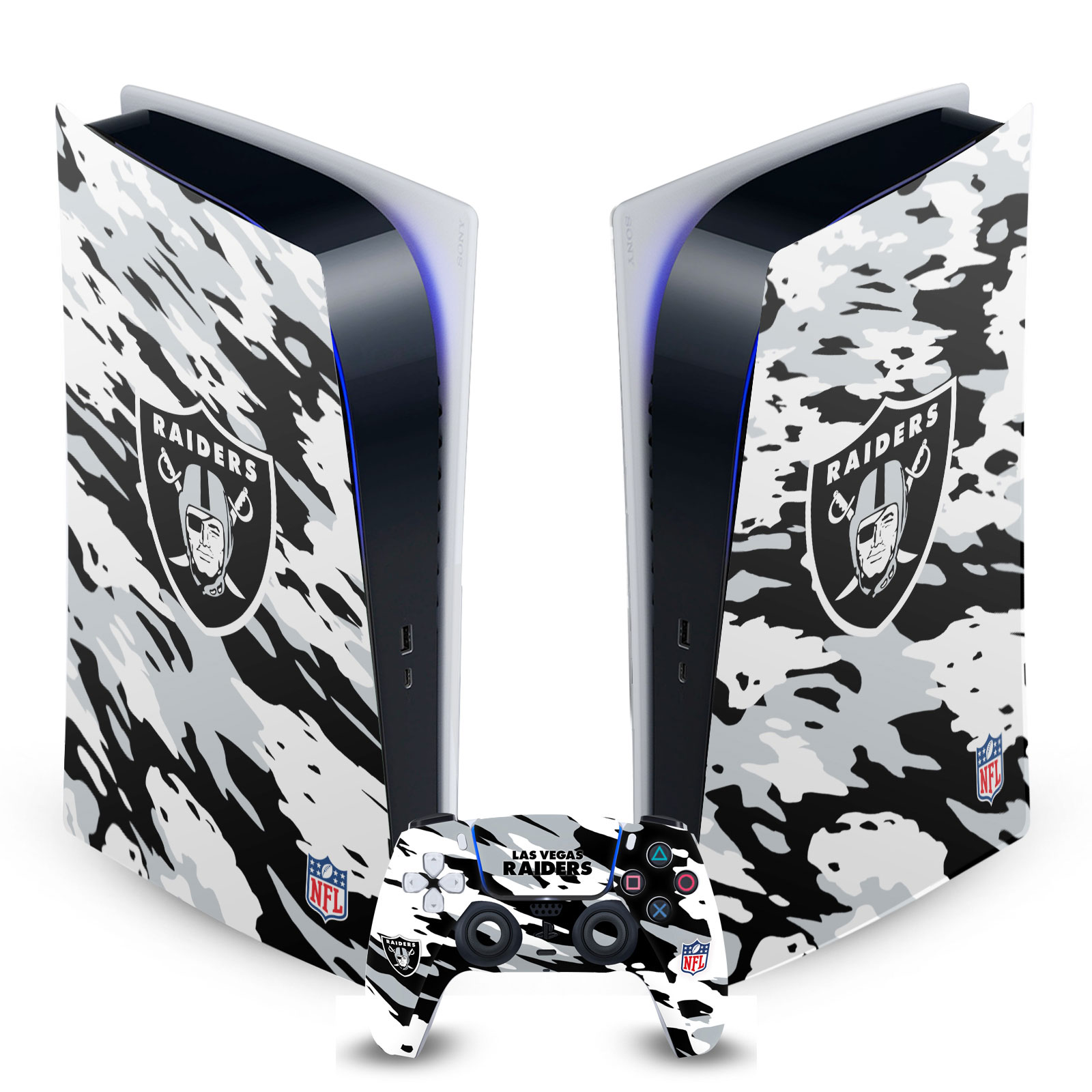 OFFICIAL NFL LAS VEGAS RAIDERS VINYL SKIN FOR SONY PS5 DIGITAL EDITION BUNDLE