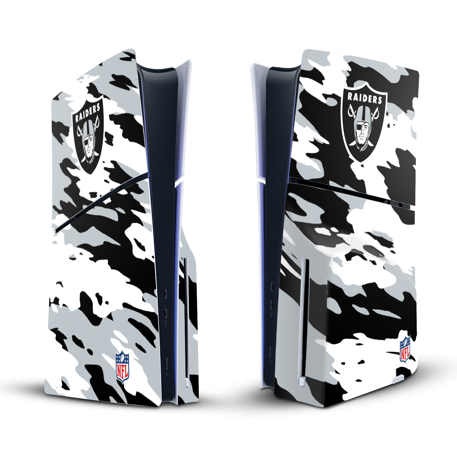 NFL LAS VEGAS RAIDERS VINYL SKIN DECAL FOR SONY PS5 SLIM DISC EDITION CONSOLE