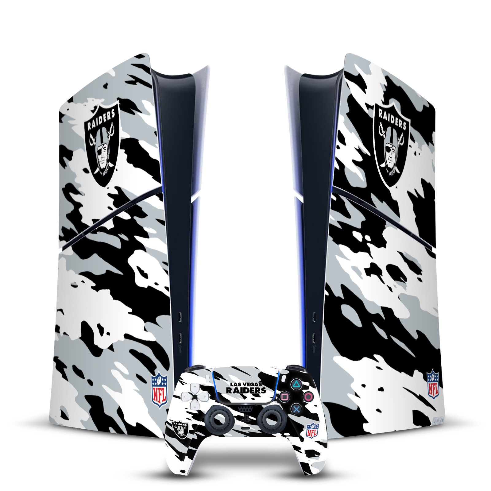 NFL LAS VEGAS RAIDERS VINYL SKIN DECAL FOR PS5 SLIM DIGITAL CONSOLE & CONTROLLER