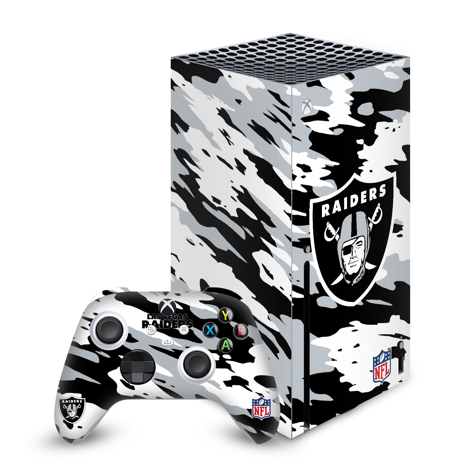 OFFICIAL NFL LAS VEGAS RAIDERS VINYL SKIN FOR SERIES X CONSOLE & CONTROLLER