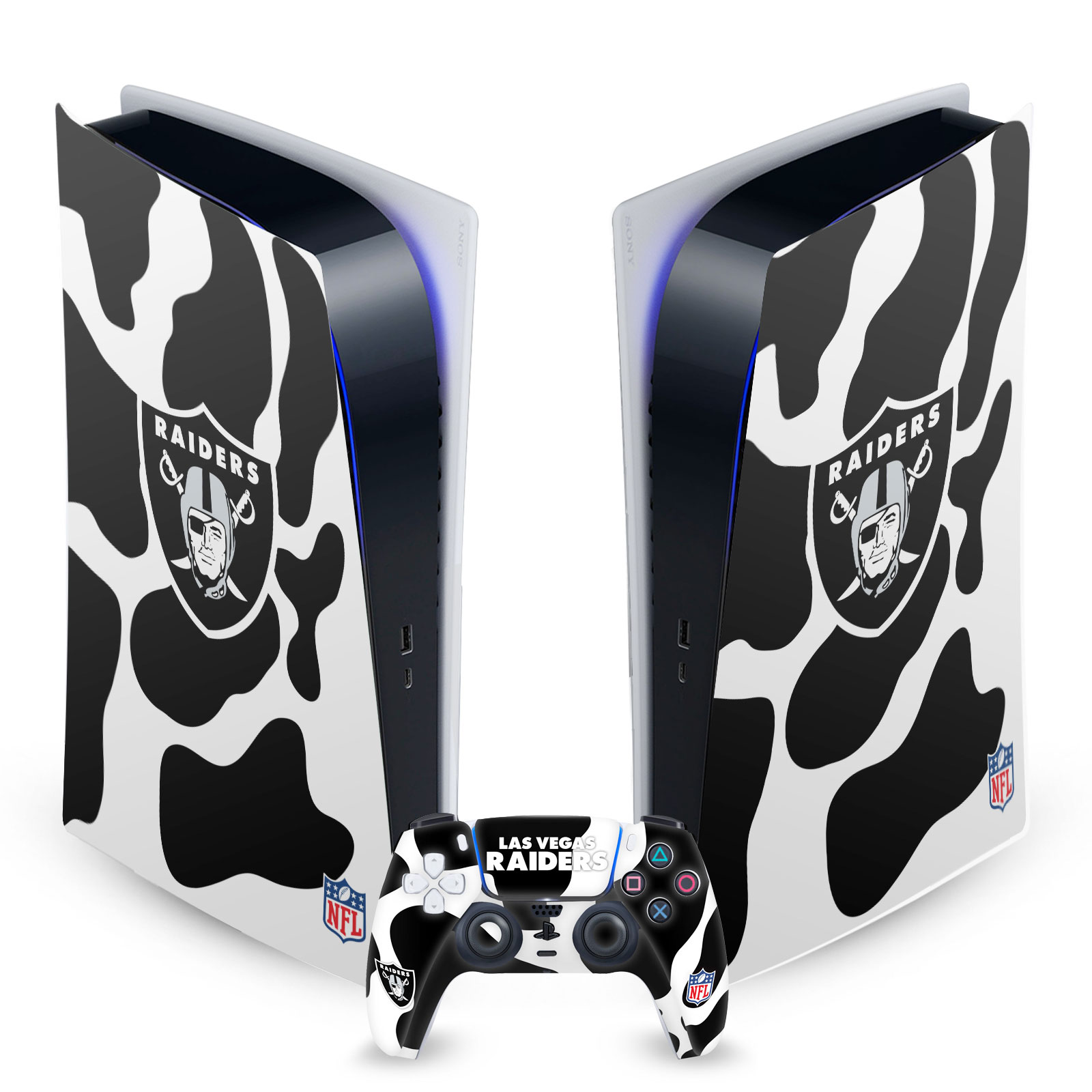 OFFICIAL NFL LAS VEGAS RAIDERS VINYL SKIN FOR SONY PS5 DIGITAL EDITION BUNDLE