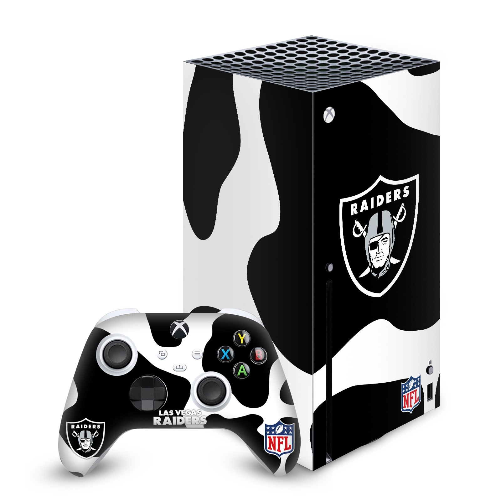 OFFICIAL NFL LAS VEGAS RAIDERS VINYL SKIN FOR SERIES X CONSOLE & CONTROLLER