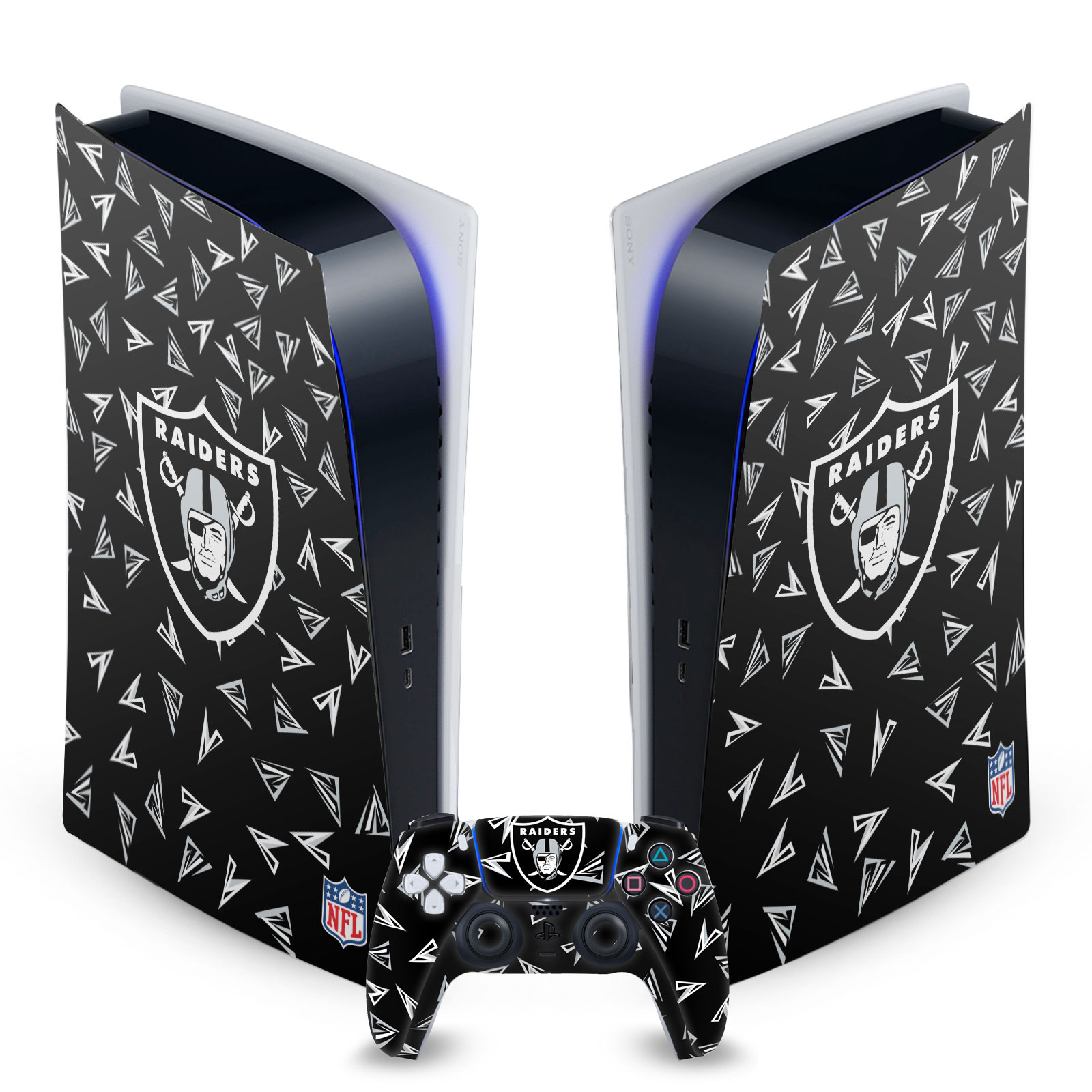 OFFICIAL NFL LAS VEGAS RAIDERS VINYL SKIN FOR SONY PS5 DIGITAL EDITION BUNDLE