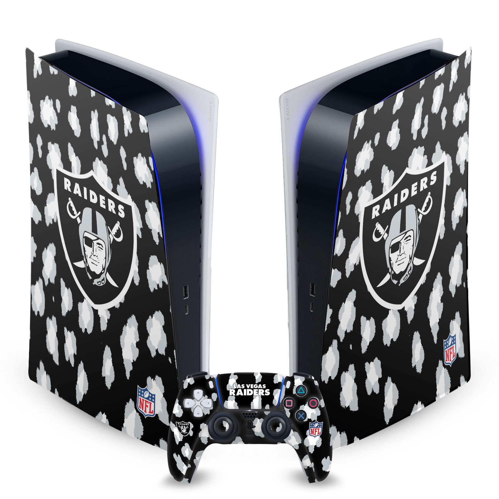 OFFICIAL NFL LAS VEGAS RAIDERS VINYL SKIN FOR SONY PS5 DIGITAL EDITION BUNDLE