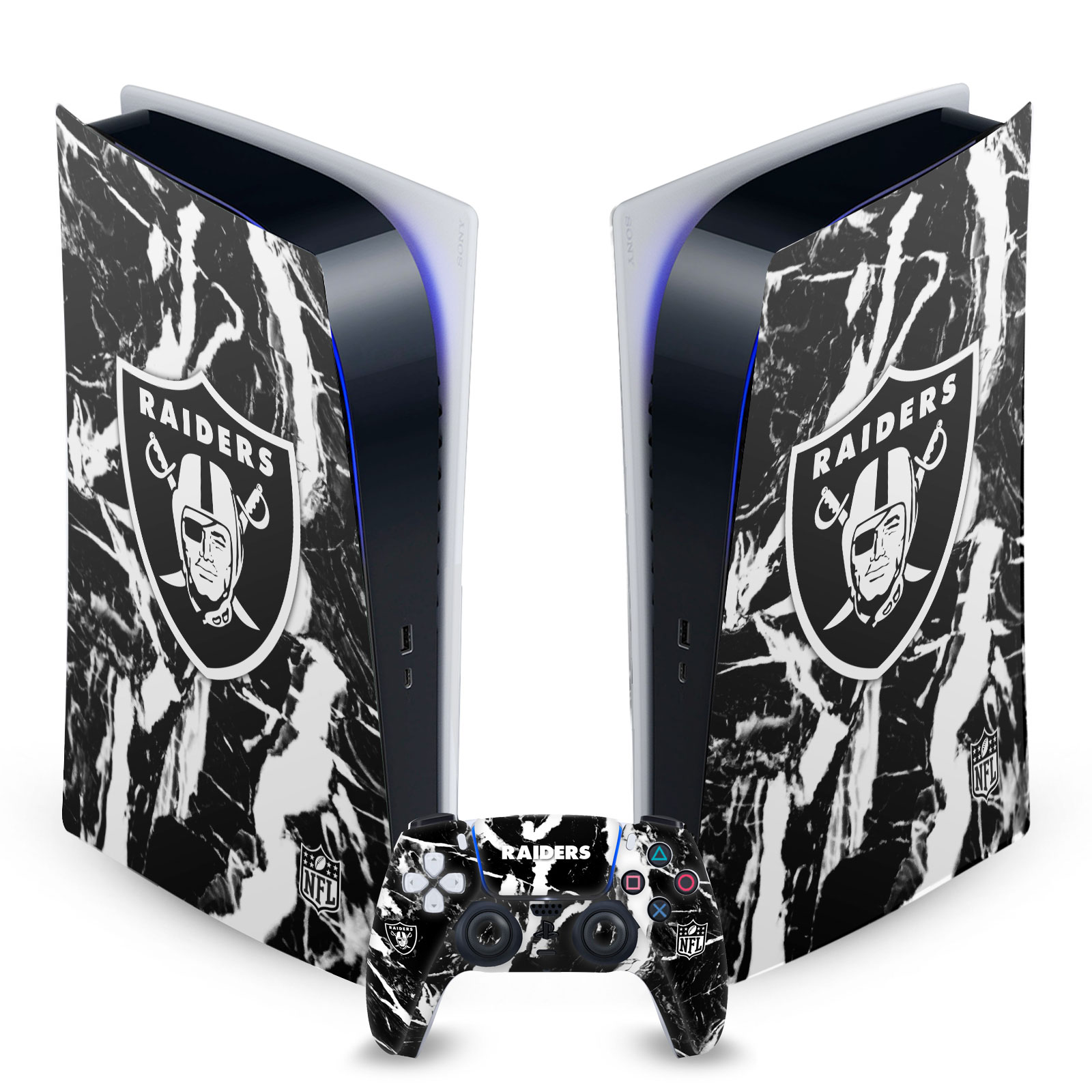 OFFICIAL NFL LAS VEGAS RAIDERS VINYL SKIN FOR SONY PS5 DIGITAL EDITION BUNDLE