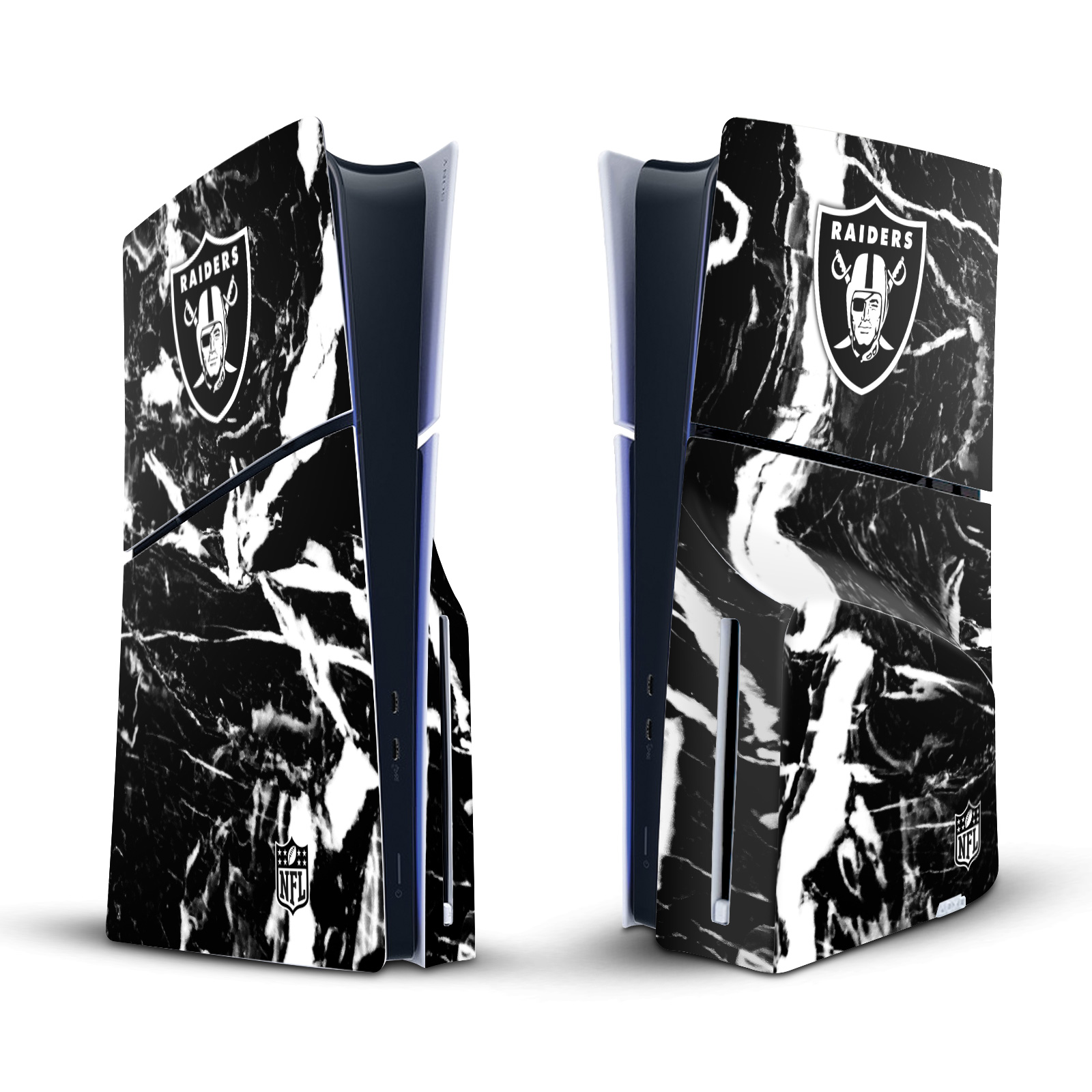 NFL LAS VEGAS RAIDERS VINYL SKIN DECAL FOR SONY PS5 SLIM DISC EDITION CONSOLE