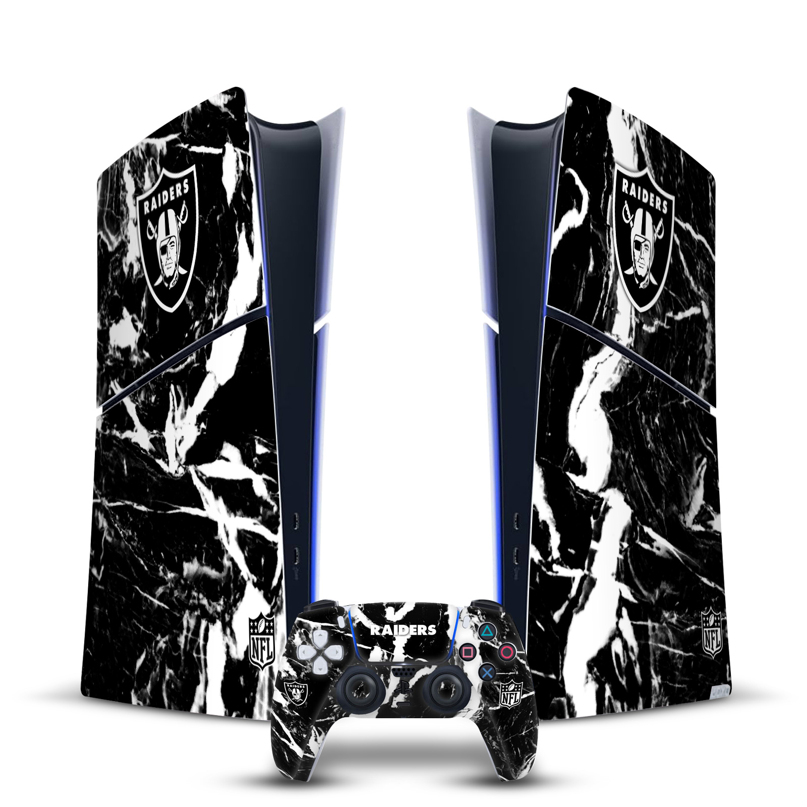 NFL LAS VEGAS RAIDERS VINYL SKIN DECAL FOR PS5 SLIM DIGITAL CONSOLE & CONTROLLER