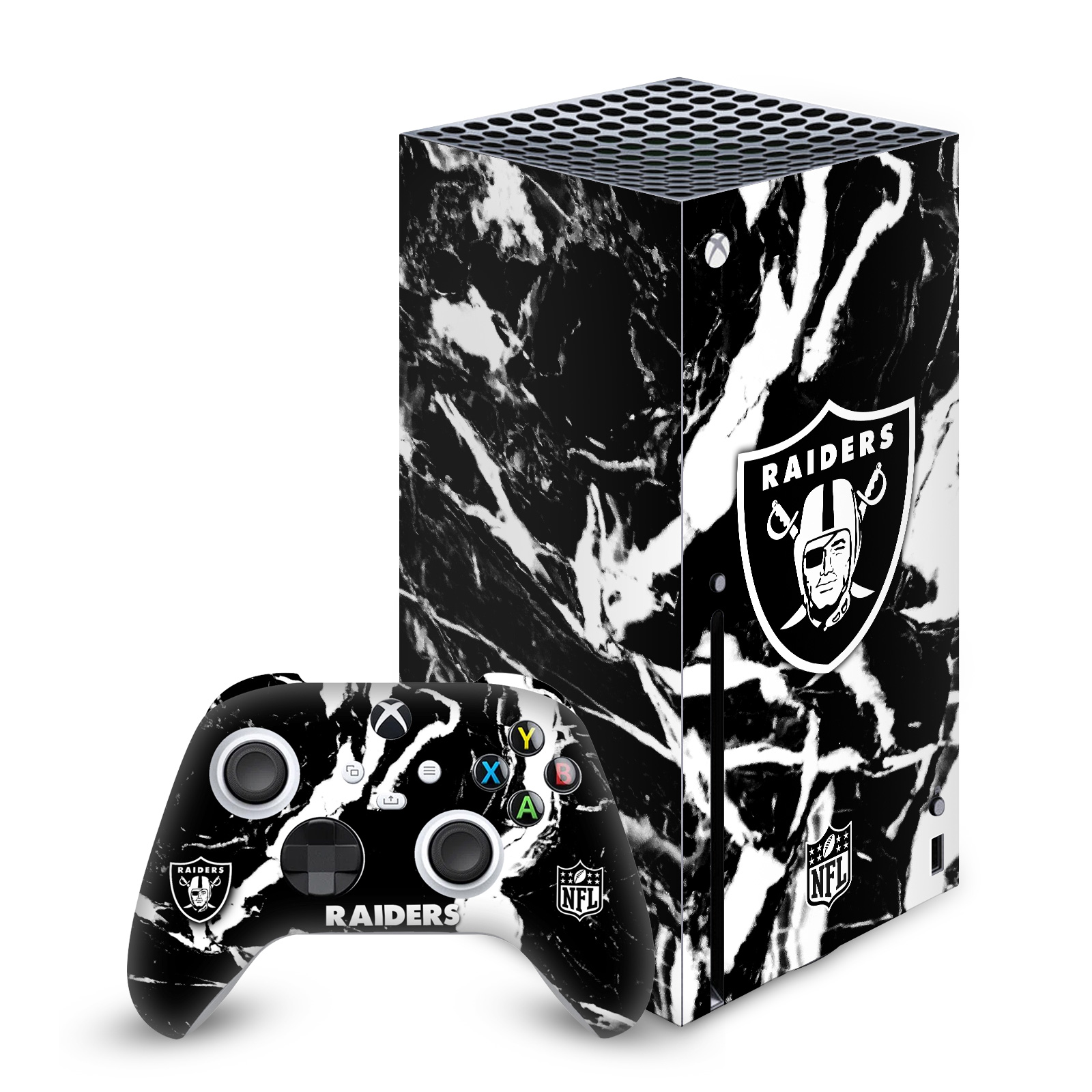 OFFICIAL NFL LAS VEGAS RAIDERS VINYL SKIN FOR SERIES X CONSOLE & CONTROLLER