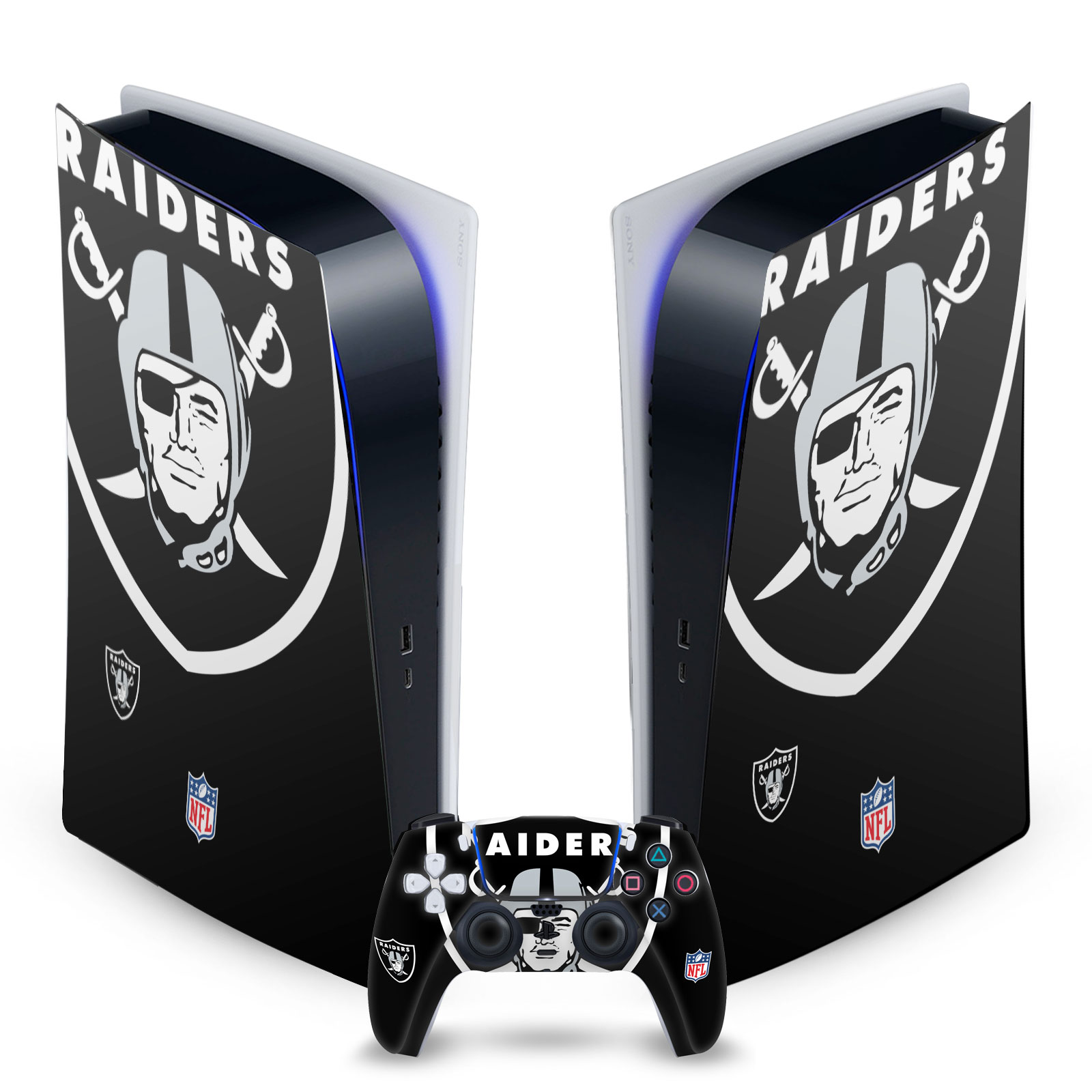 OFFICIAL NFL LAS VEGAS RAIDERS VINYL SKIN FOR SONY PS5 DIGITAL EDITION BUNDLE