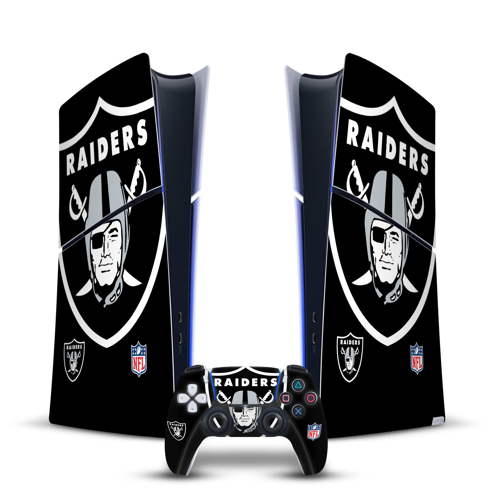 NFL LAS VEGAS RAIDERS VINYL SKIN DECAL FOR PS5 SLIM DIGITAL CONSOLE & CONTROLLER