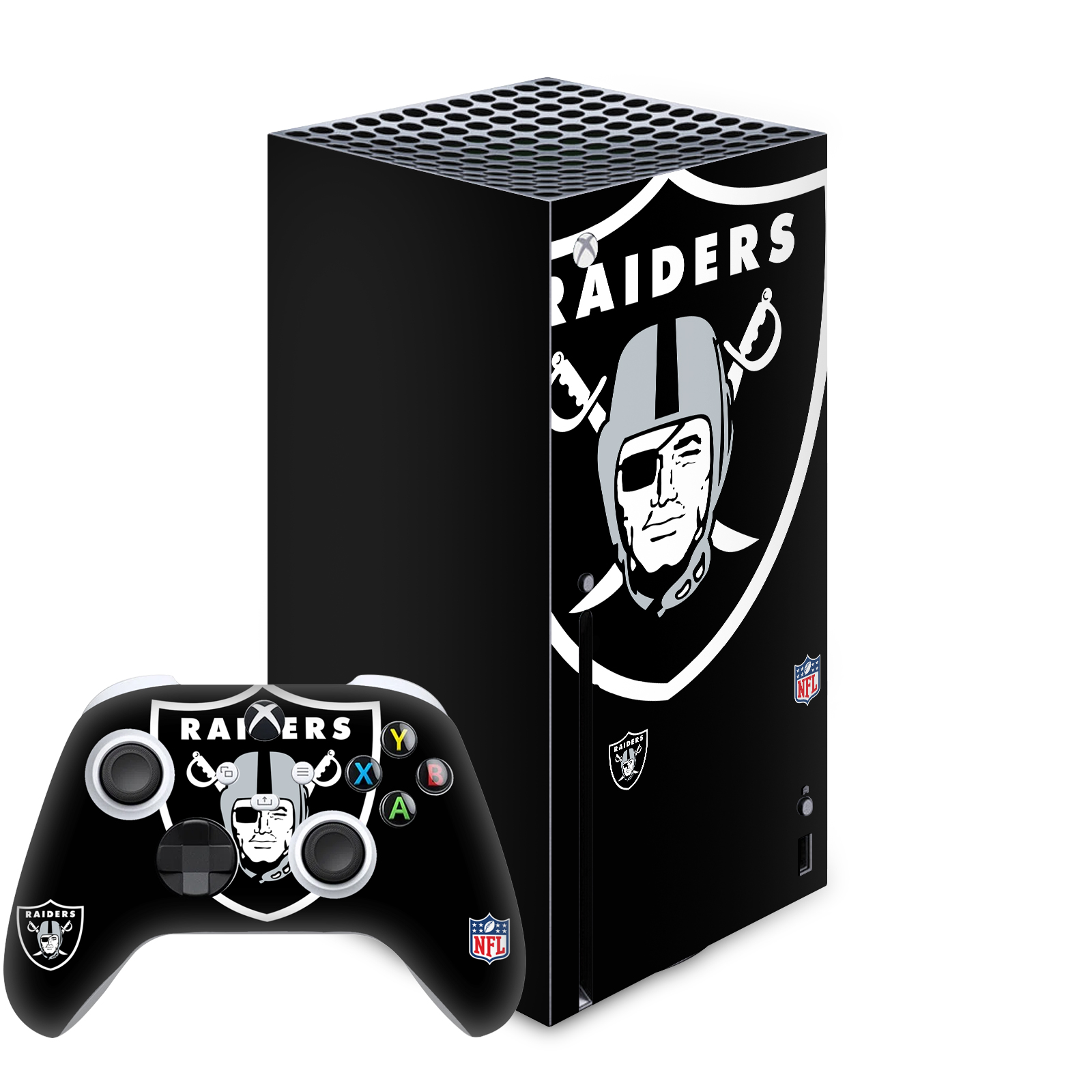 OFFICIAL NFL LAS VEGAS RAIDERS VINYL SKIN FOR SERIES X CONSOLE & CONTROLLER