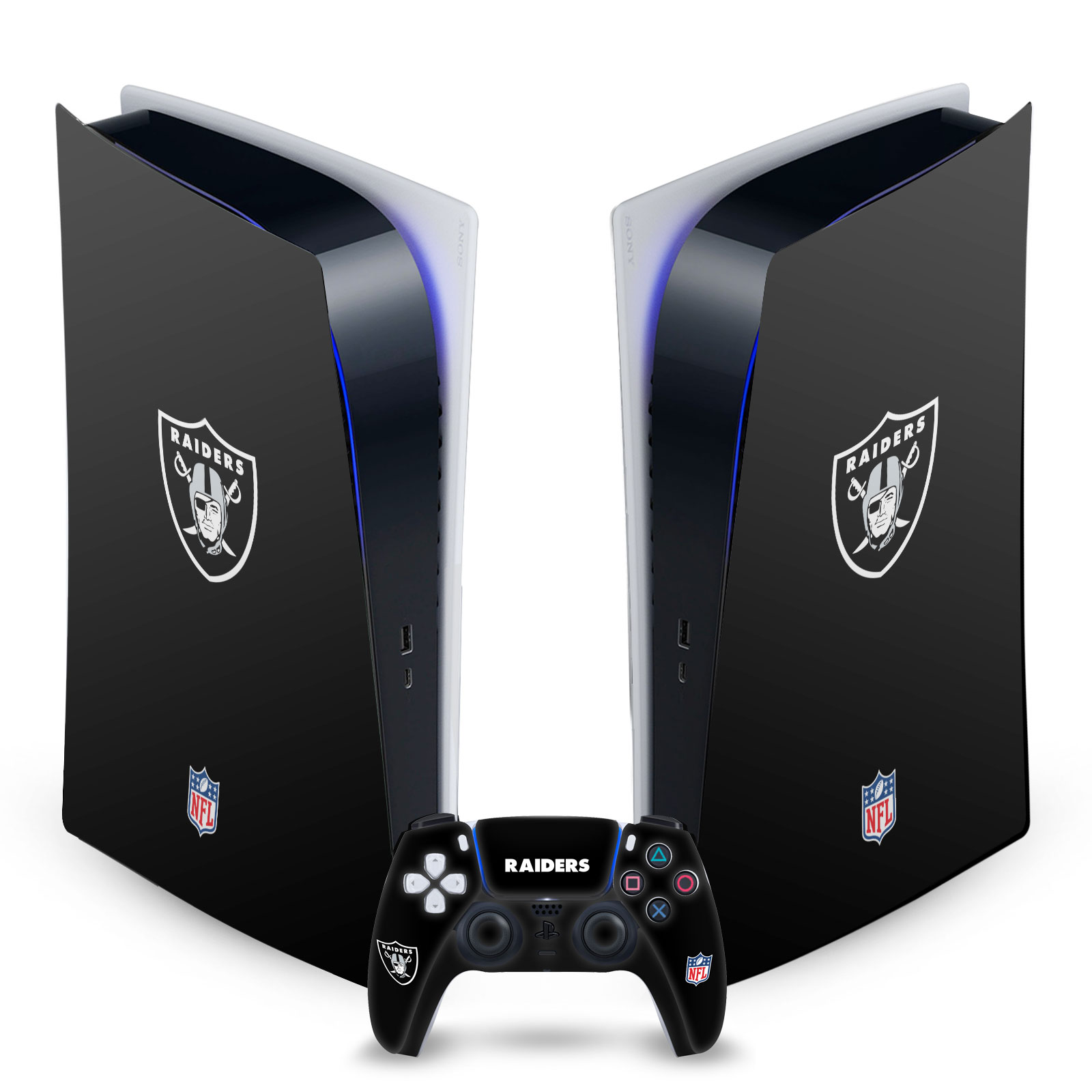 OFFICIAL NFL LAS VEGAS RAIDERS VINYL SKIN FOR SONY PS5 DIGITAL EDITION BUNDLE