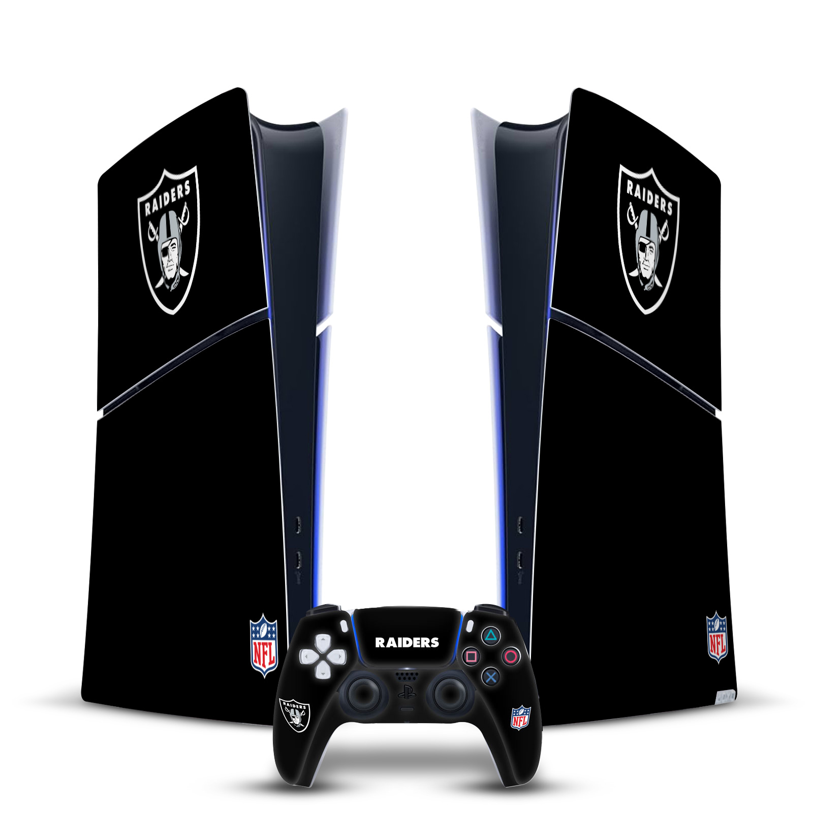 NFL LAS VEGAS RAIDERS VINYL SKIN DECAL FOR PS5 SLIM DIGITAL CONSOLE & CONTROLLER