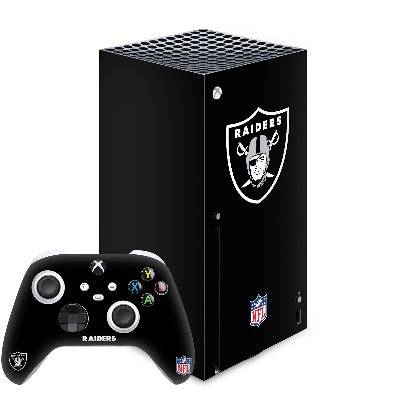 OFFICIAL NFL LAS VEGAS RAIDERS VINYL SKIN FOR SERIES X CONSOLE & CONTROLLER