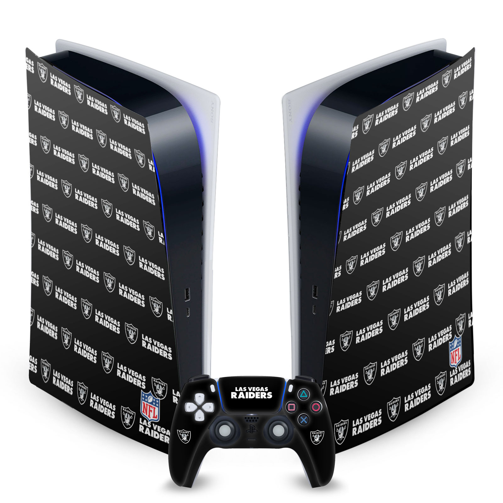 OFFICIAL NFL LAS VEGAS RAIDERS VINYL SKIN FOR SONY PS5 DIGITAL EDITION BUNDLE