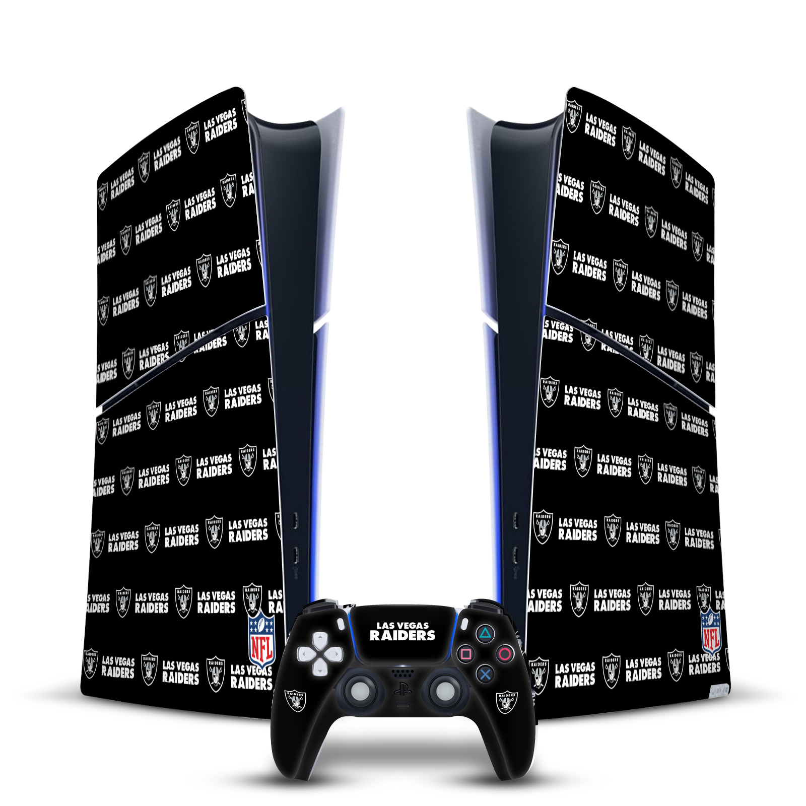 NFL LAS VEGAS RAIDERS VINYL SKIN DECAL FOR PS5 SLIM DIGITAL CONSOLE & CONTROLLER