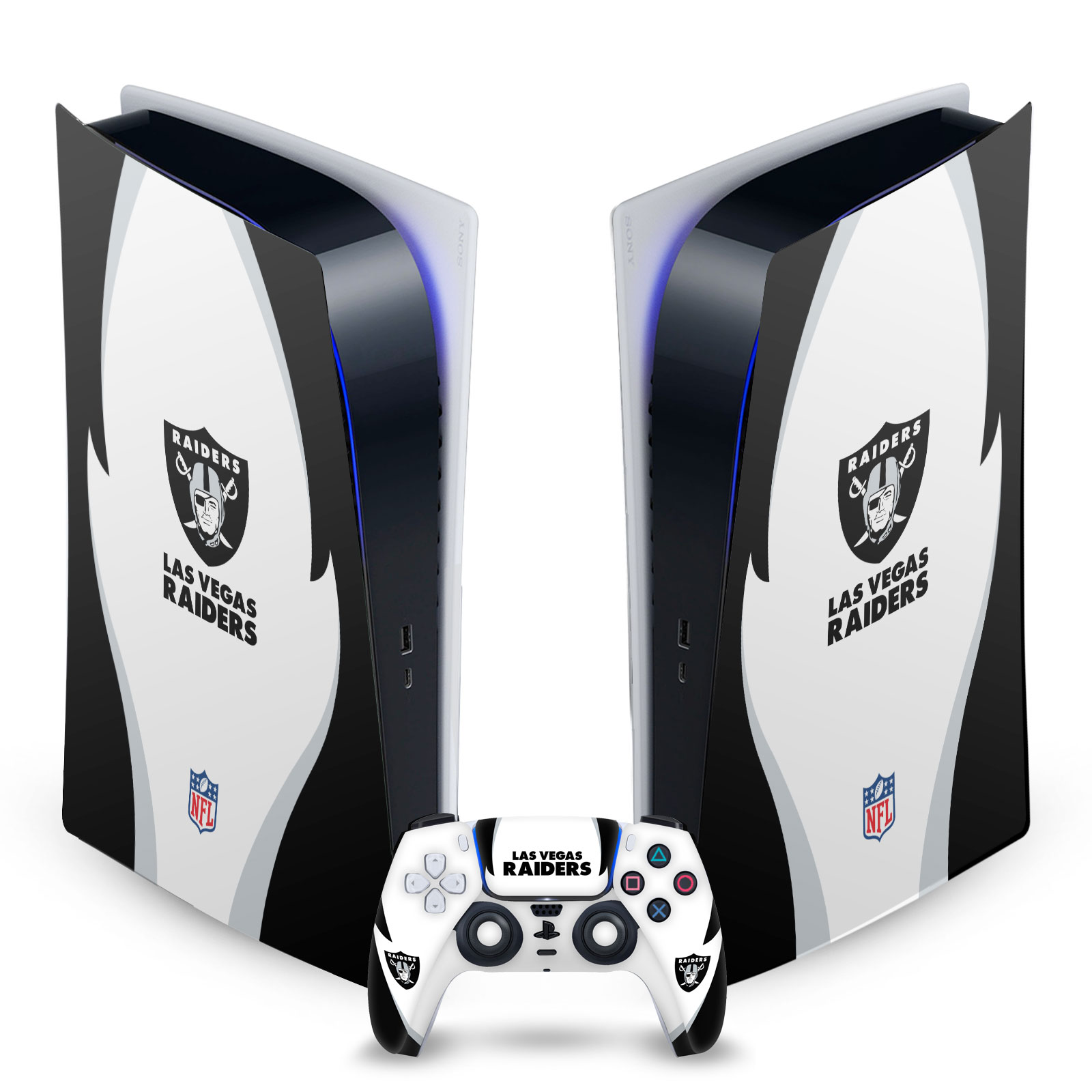 OFFICIAL NFL LAS VEGAS RAIDERS VINYL SKIN FOR SONY PS5 DIGITAL EDITION BUNDLE