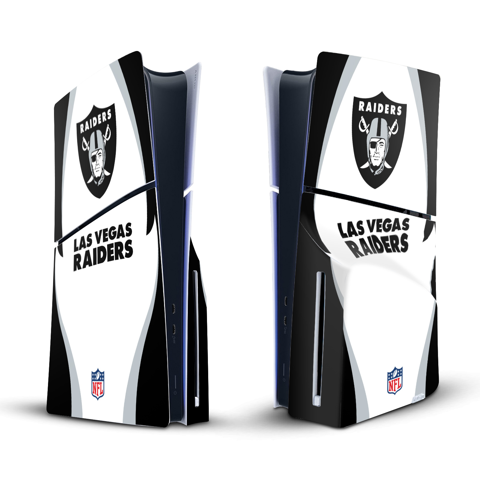 NFL LAS VEGAS RAIDERS VINYL SKIN DECAL FOR SONY PS5 SLIM DISC EDITION CONSOLE