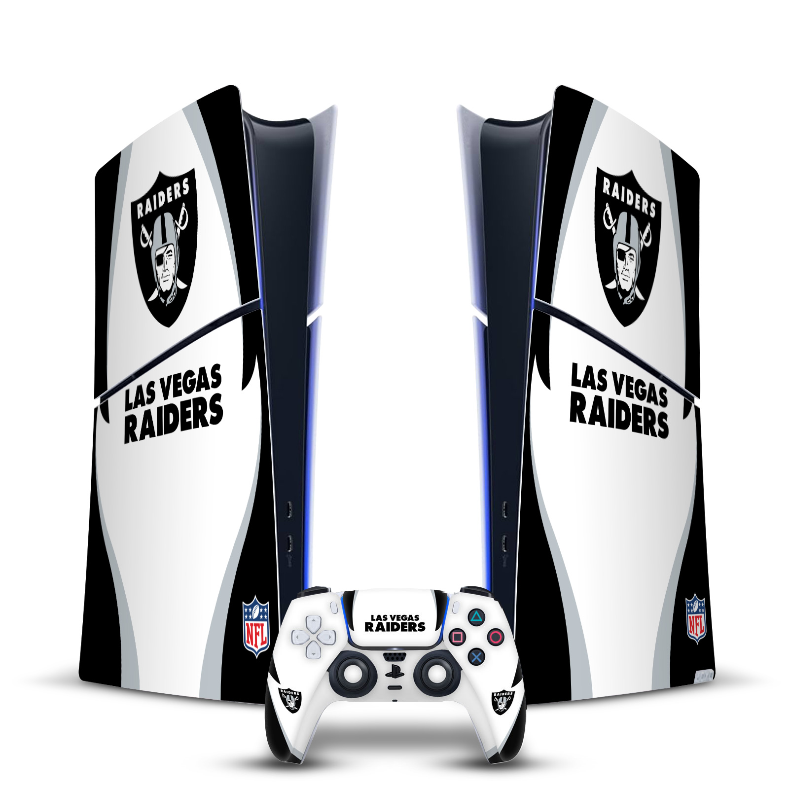 NFL LAS VEGAS RAIDERS VINYL SKIN DECAL FOR PS5 SLIM DIGITAL CONSOLE & CONTROLLER