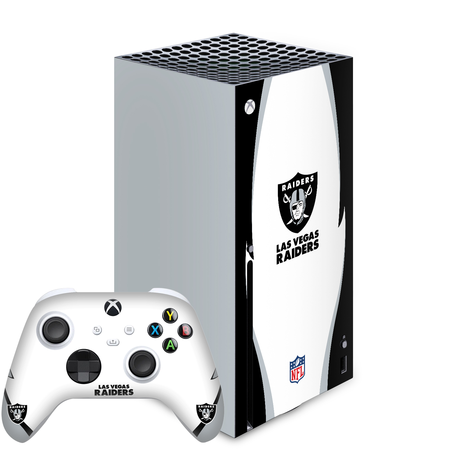 OFFICIAL NFL LAS VEGAS RAIDERS VINYL SKIN FOR SERIES X CONSOLE & CONTROLLER