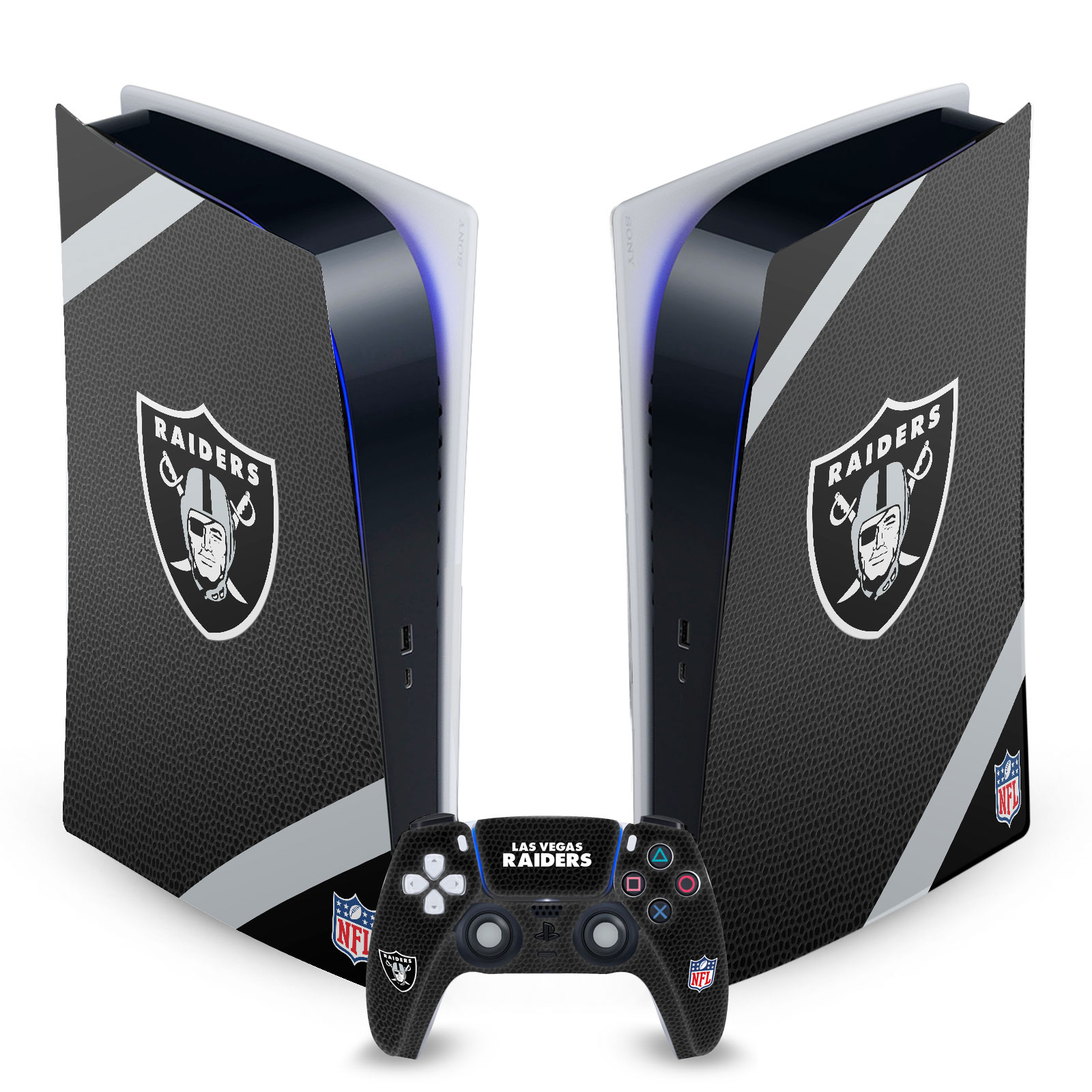 OFFICIAL NFL LAS VEGAS RAIDERS VINYL SKIN FOR SONY PS5 DIGITAL EDITION BUNDLE