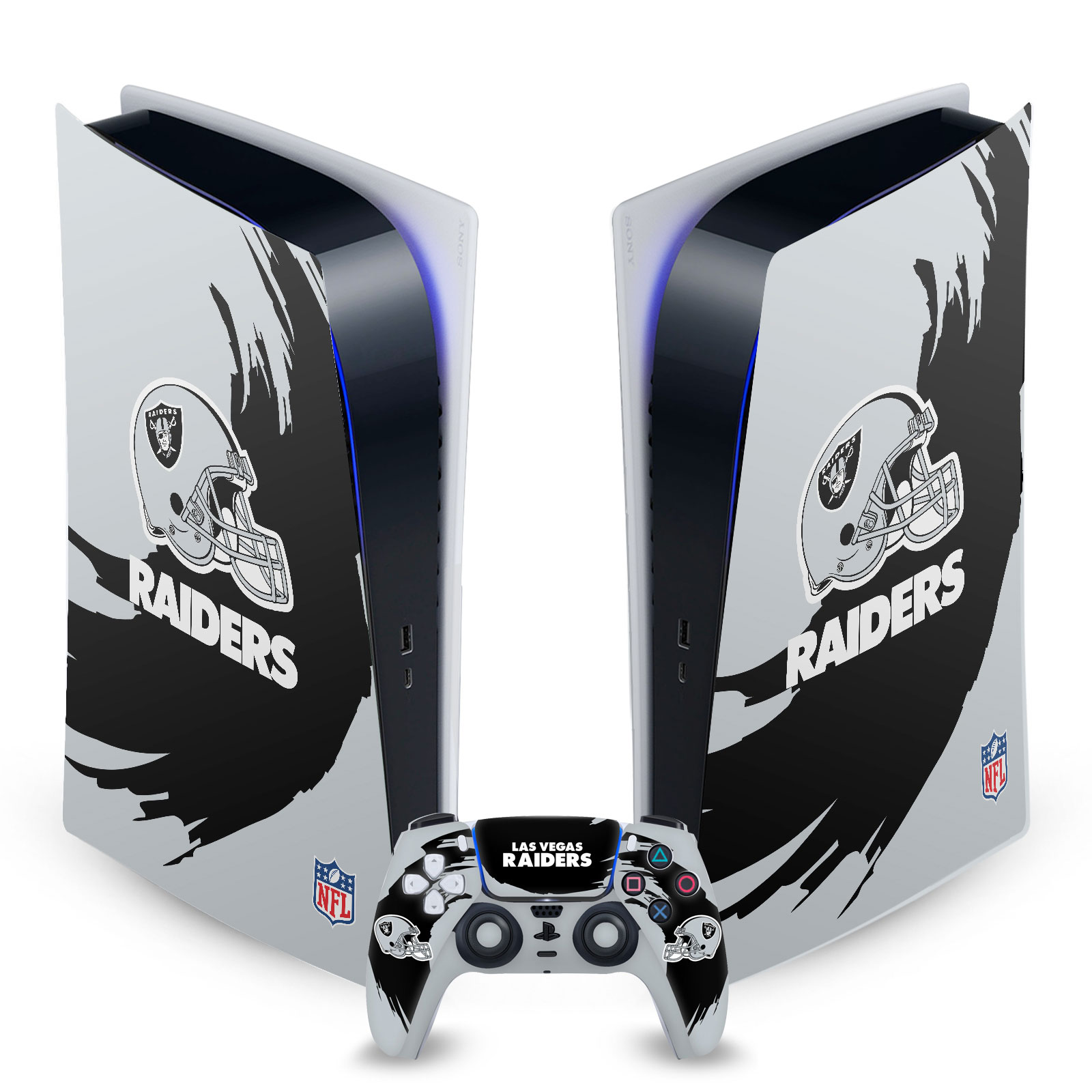 OFFICIAL NFL LAS VEGAS RAIDERS VINYL SKIN FOR SONY PS5 DIGITAL EDITION BUNDLE