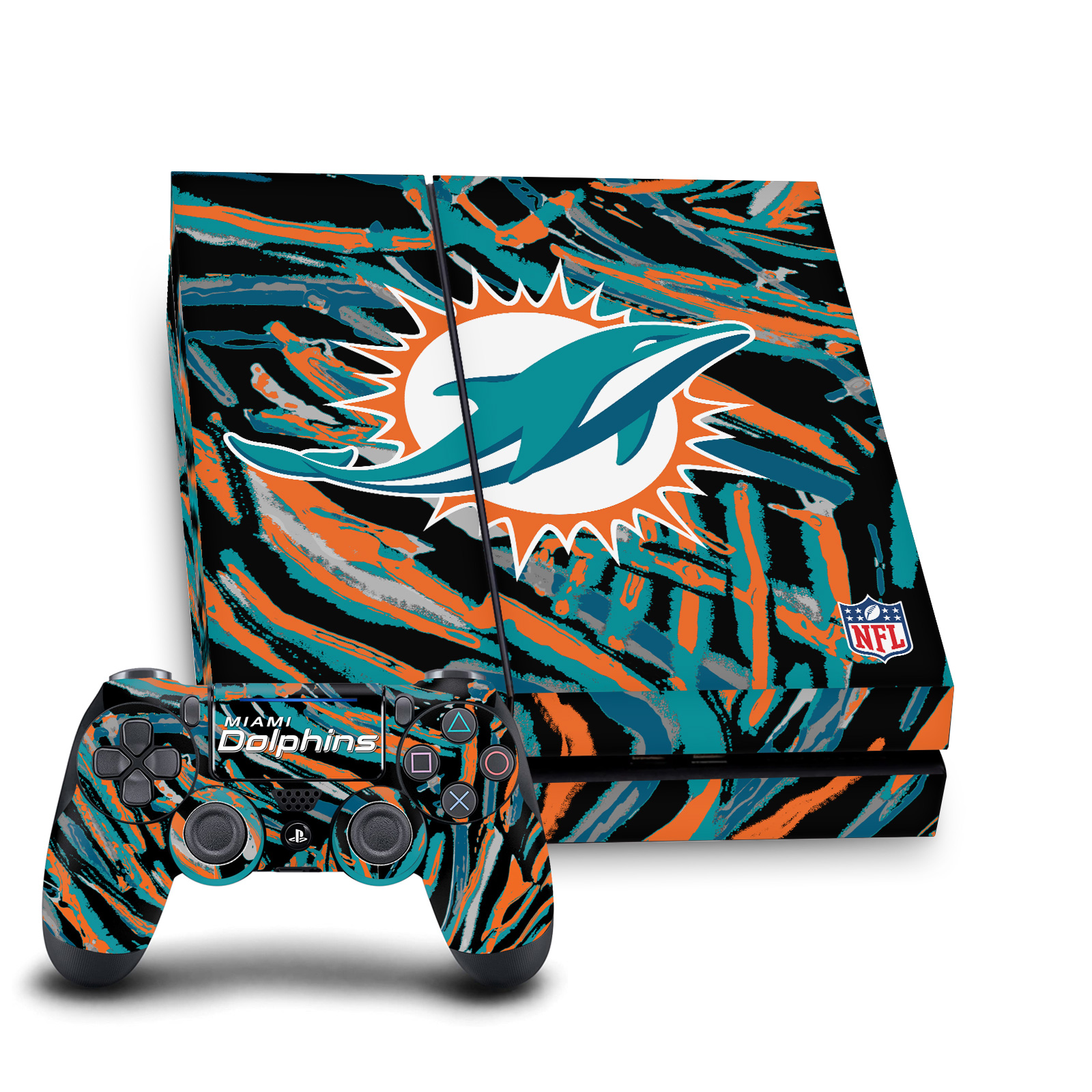 OFFICIAL NFL MIAMI DOLPHINS VINYL SKIN DECAL FOR SONY PS4 CONSOLE & CONTROLLER