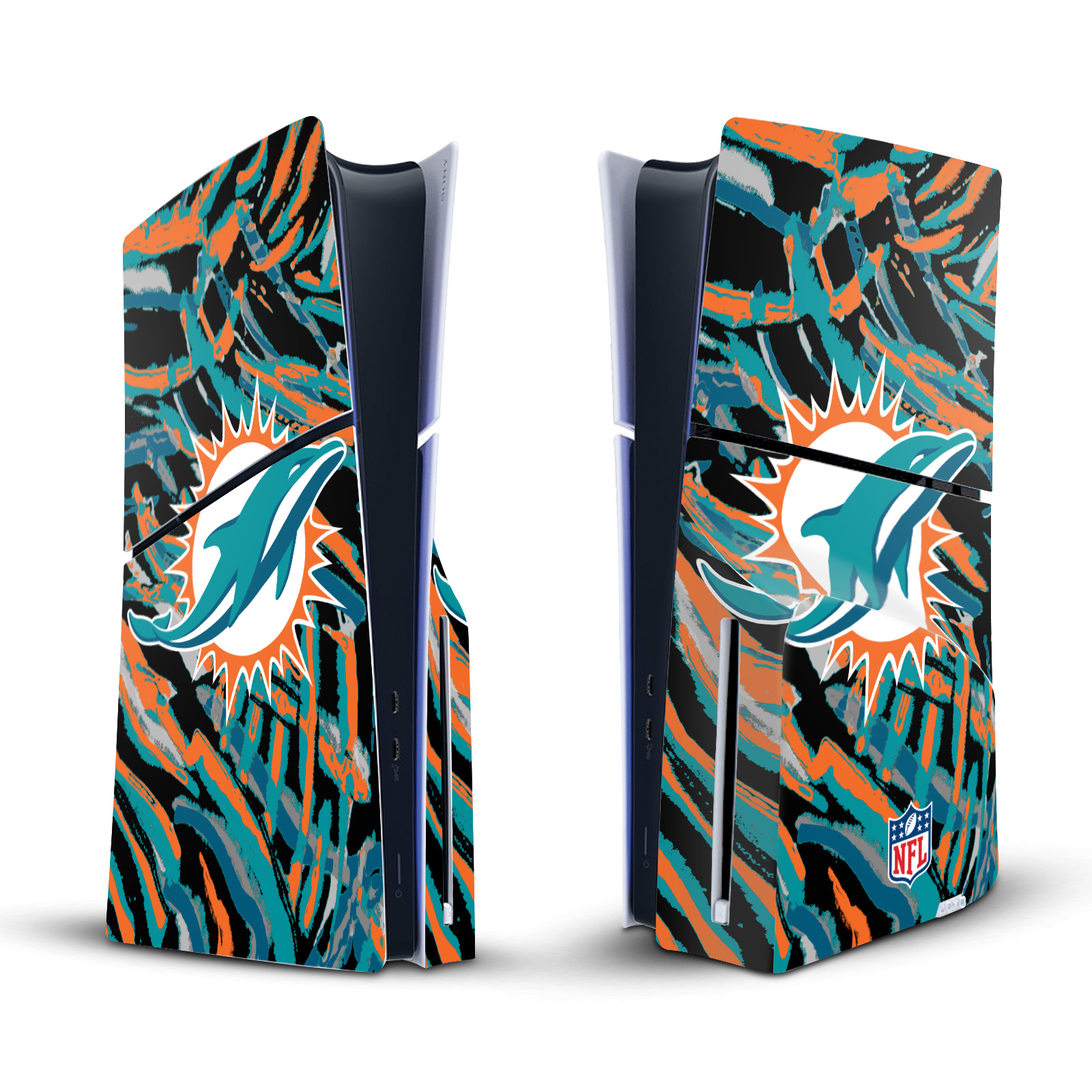 NFL MIAMI DOLPHINS VINYL SKIN DECAL FOR SONY PS5 SLIM DISC EDITION CONSOLE