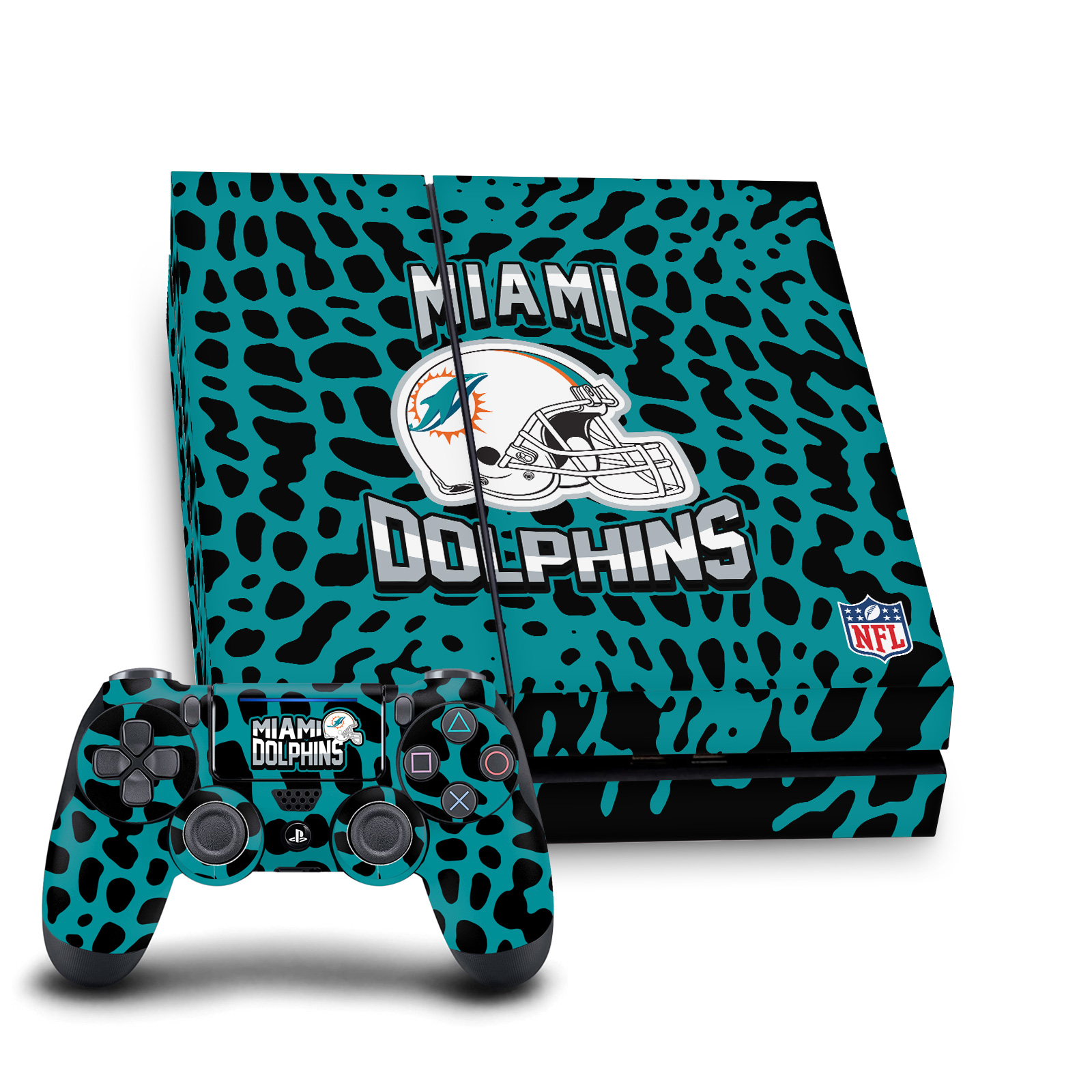 OFFICIAL NFL MIAMI DOLPHINS VINYL SKIN DECAL FOR SONY PS4 CONSOLE & CONTROLLER