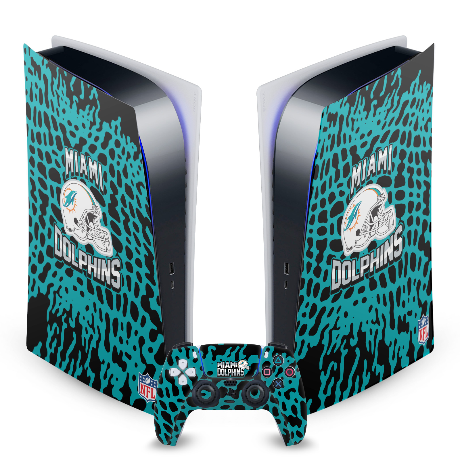 OFFICIAL NFL MIAMI DOLPHINS VINYL SKIN DECAL FOR SONY PS5 DIGITAL EDITION BUNDLE