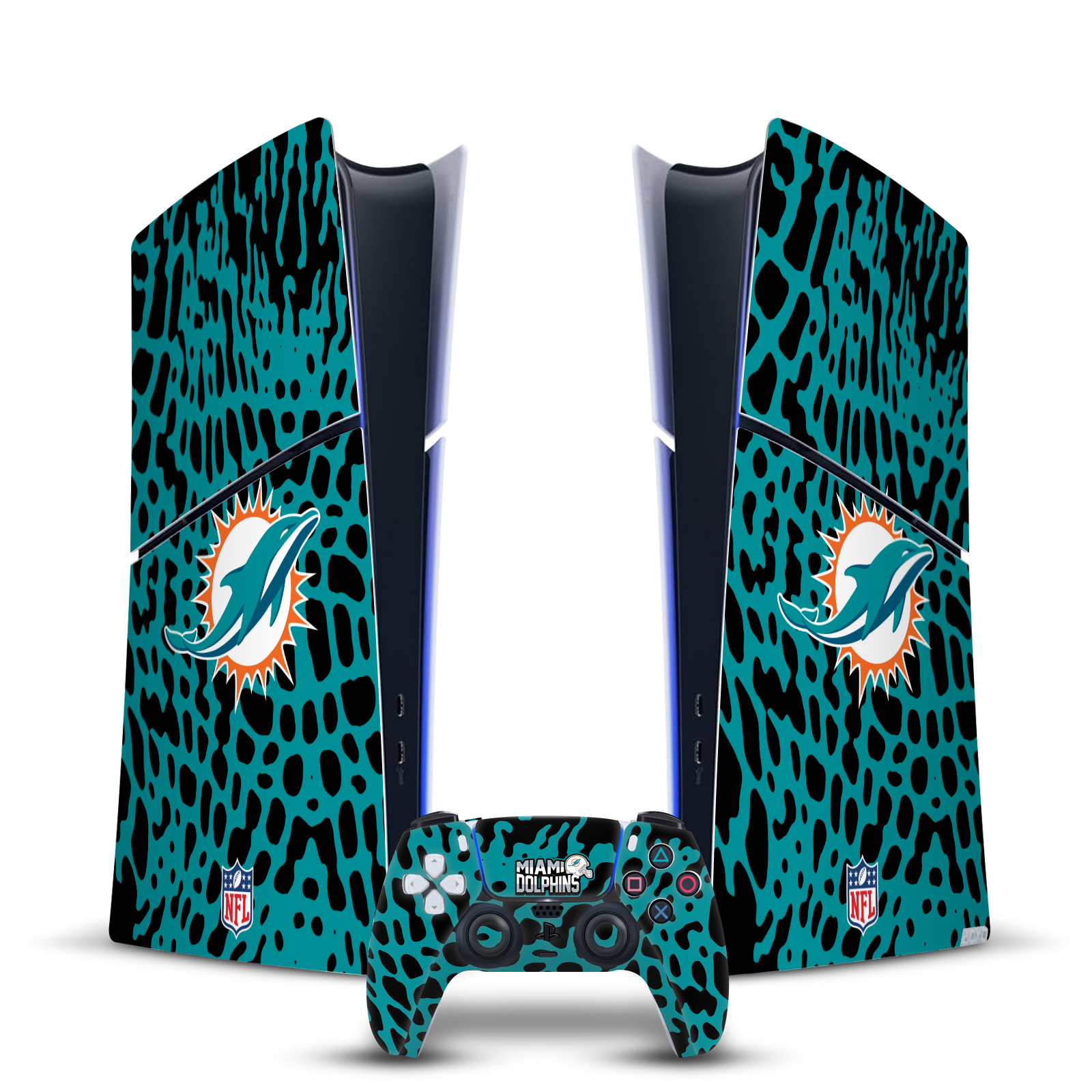 OFFICIAL NFL MIAMI DOLPHINS VINYL SKIN FOR PS5 SLIM DIGITAL CONSOLE & CONTROLLER