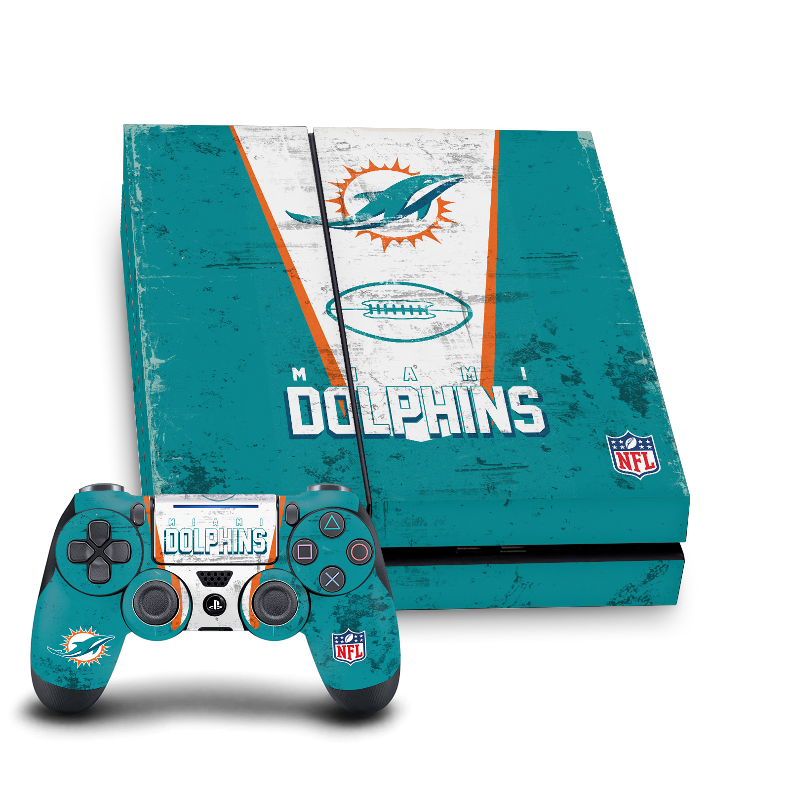 OFFICIAL NFL MIAMI DOLPHINS VINYL SKIN DECAL FOR SONY PS4 CONSOLE & CONTROLLER