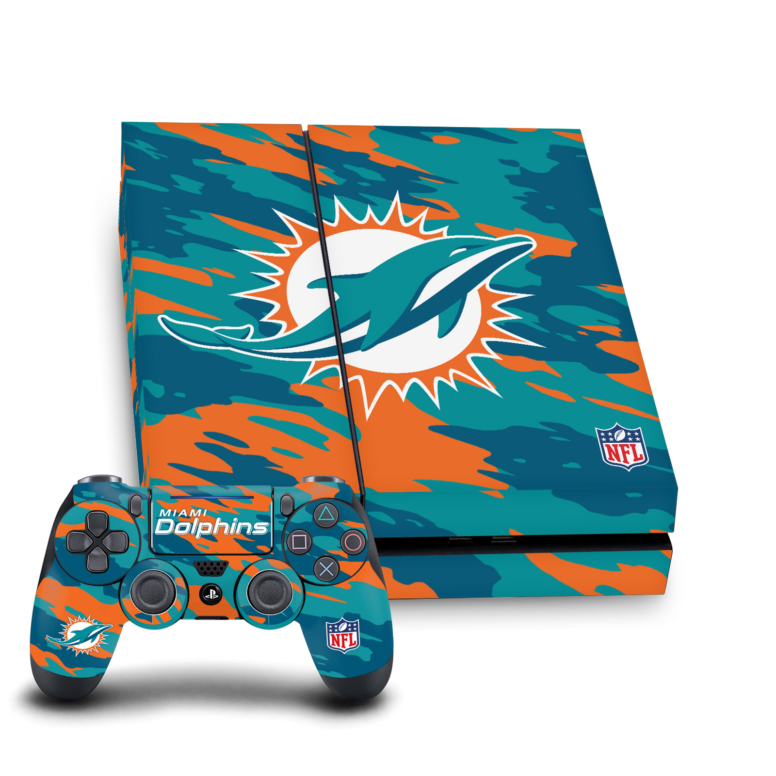 OFFICIAL NFL MIAMI DOLPHINS VINYL SKIN DECAL FOR SONY PS4 CONSOLE & CONTROLLER