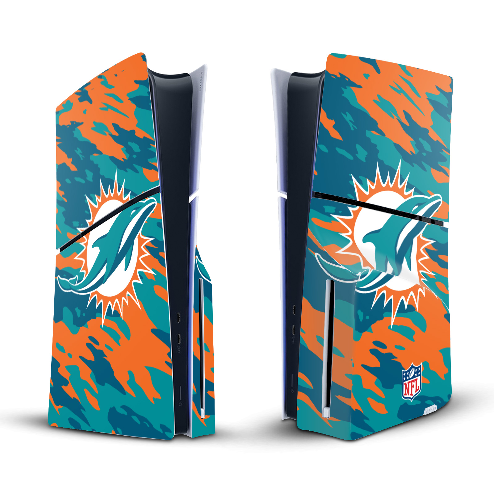 NFL MIAMI DOLPHINS VINYL SKIN DECAL FOR SONY PS5 SLIM DISC EDITION CONSOLE