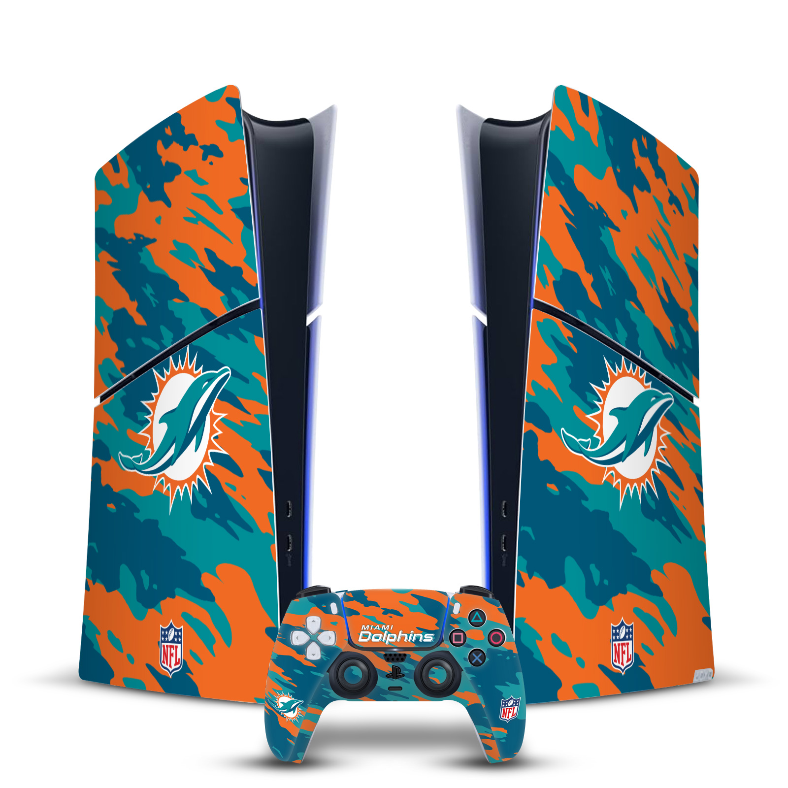 OFFICIAL NFL MIAMI DOLPHINS VINYL SKIN FOR PS5 SLIM DIGITAL CONSOLE & CONTROLLER