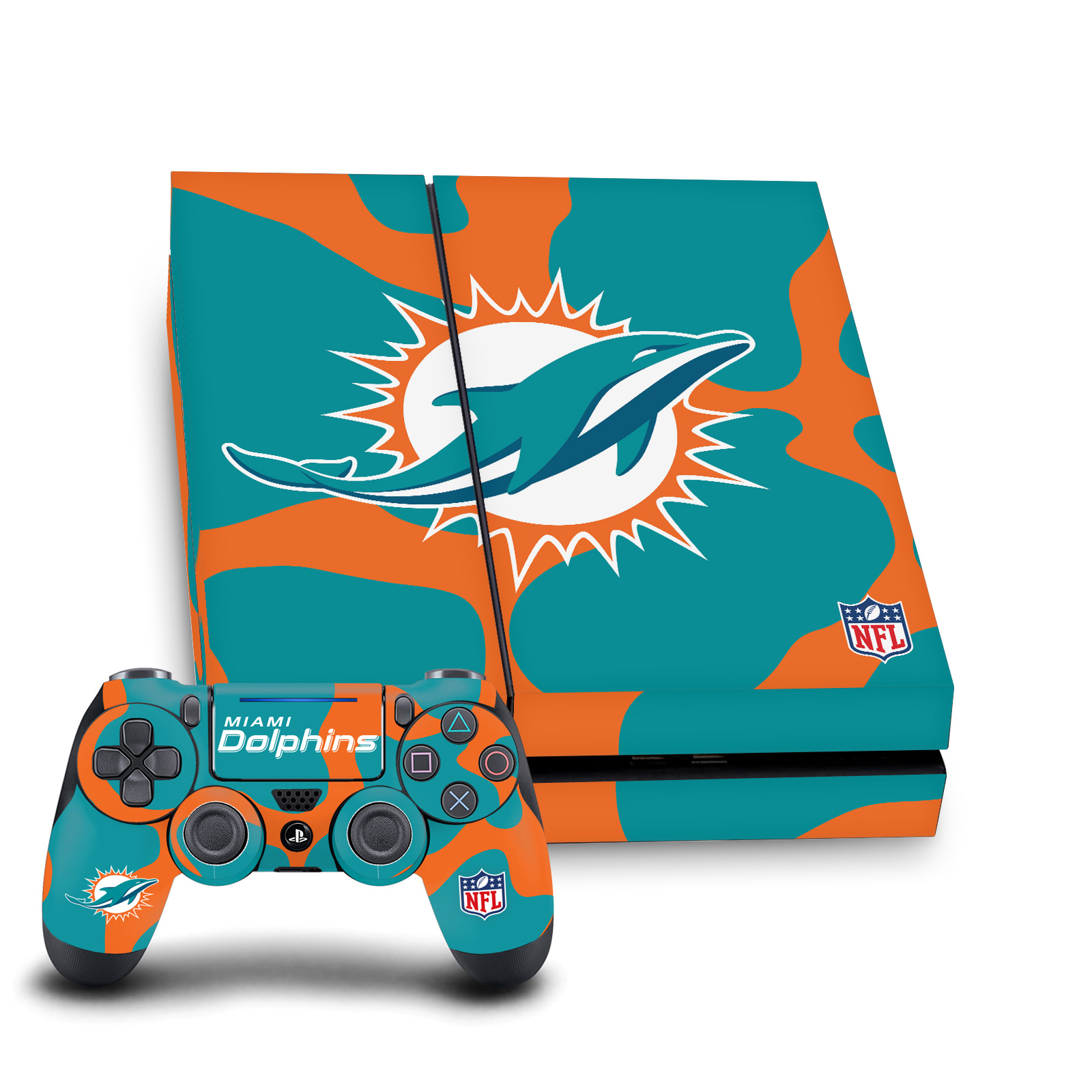 OFFICIAL NFL MIAMI DOLPHINS VINYL SKIN DECAL FOR SONY PS4 CONSOLE & CONTROLLER